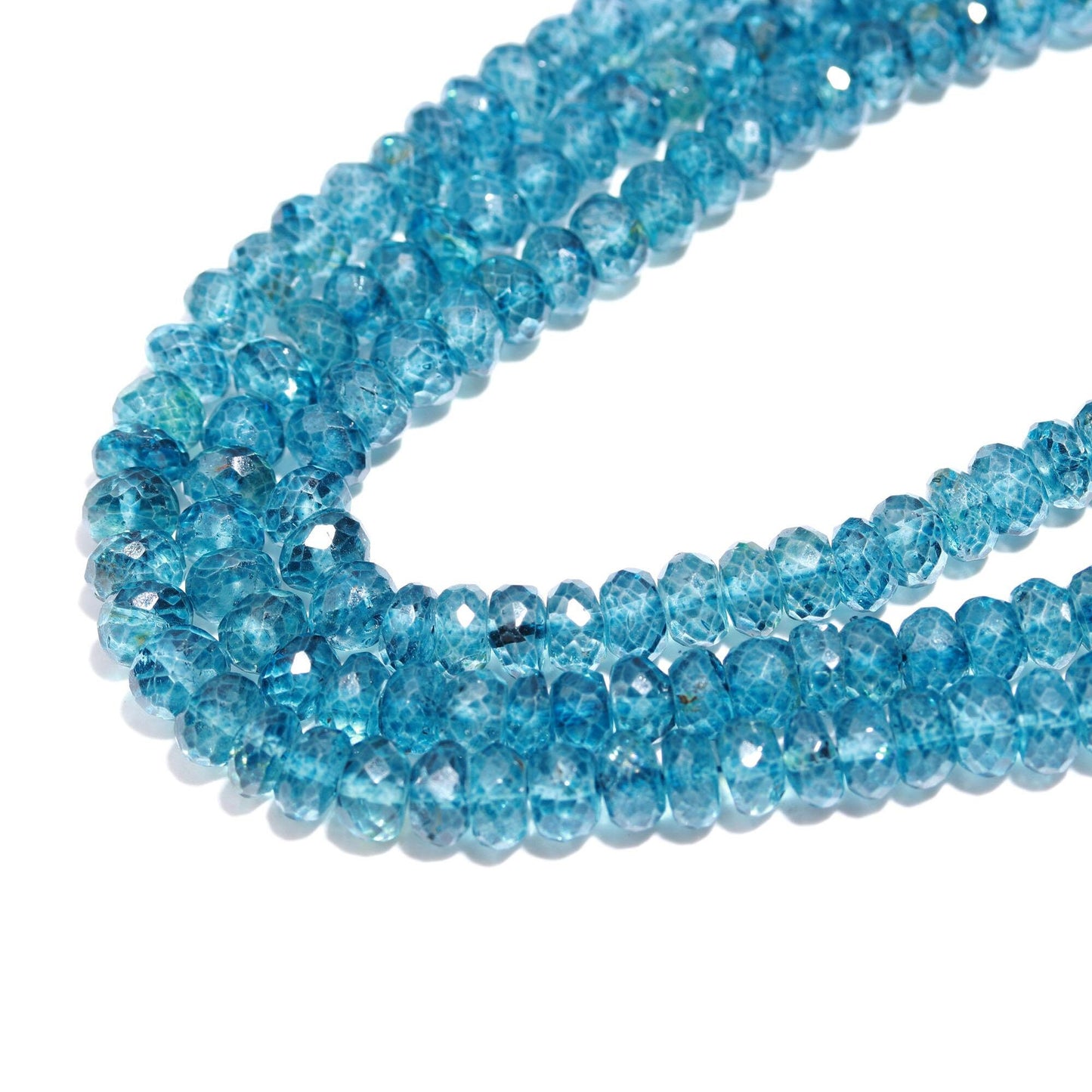 London Blue Topaz Faceted Rondelle 6-7 MM Natural Topaz 16" Strand for Handmade Designer Jewelry Necklace Bracelet Pendant Earring Making