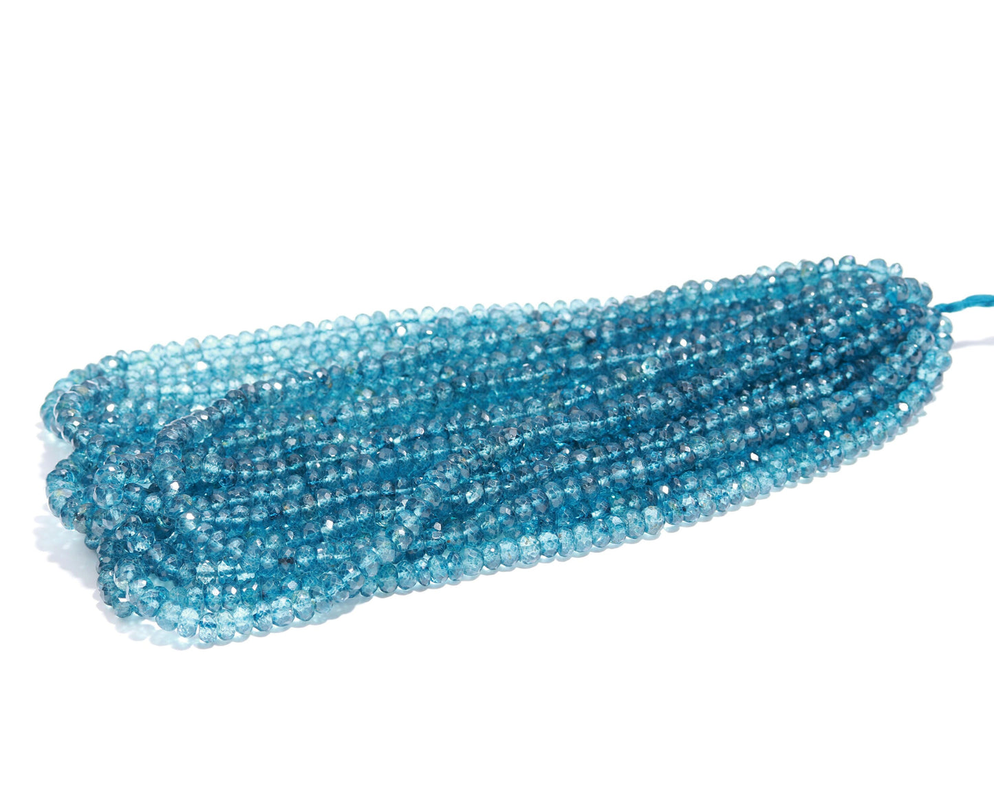 London Blue Topaz Faceted Rondelle 6-7 MM Natural Topaz 16" Strand for Handmade Designer Jewelry Necklace Bracelet Pendant Earring Making