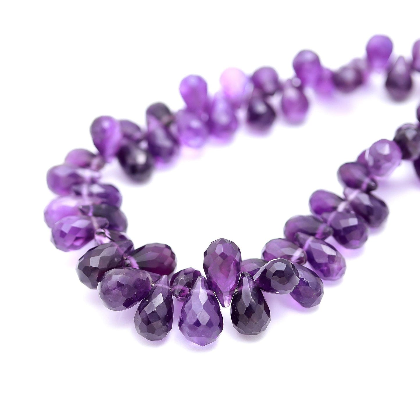 African Amethyst Faceted Teardrop Beads Natural Amethyst Side Drop 5x7 MM Briolettes Beads for Handmade Jewelry Necklace Pendant Making