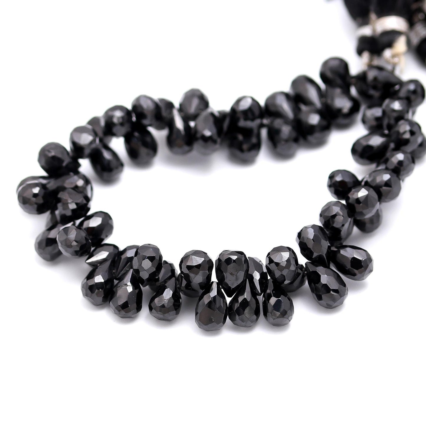 Black Spinal Faceted Teardrop Beads Natural Black Spinal Tear Shape 6x8 MM Briolettes Beads for Jewelry Necklace Pendant Earrings Making
