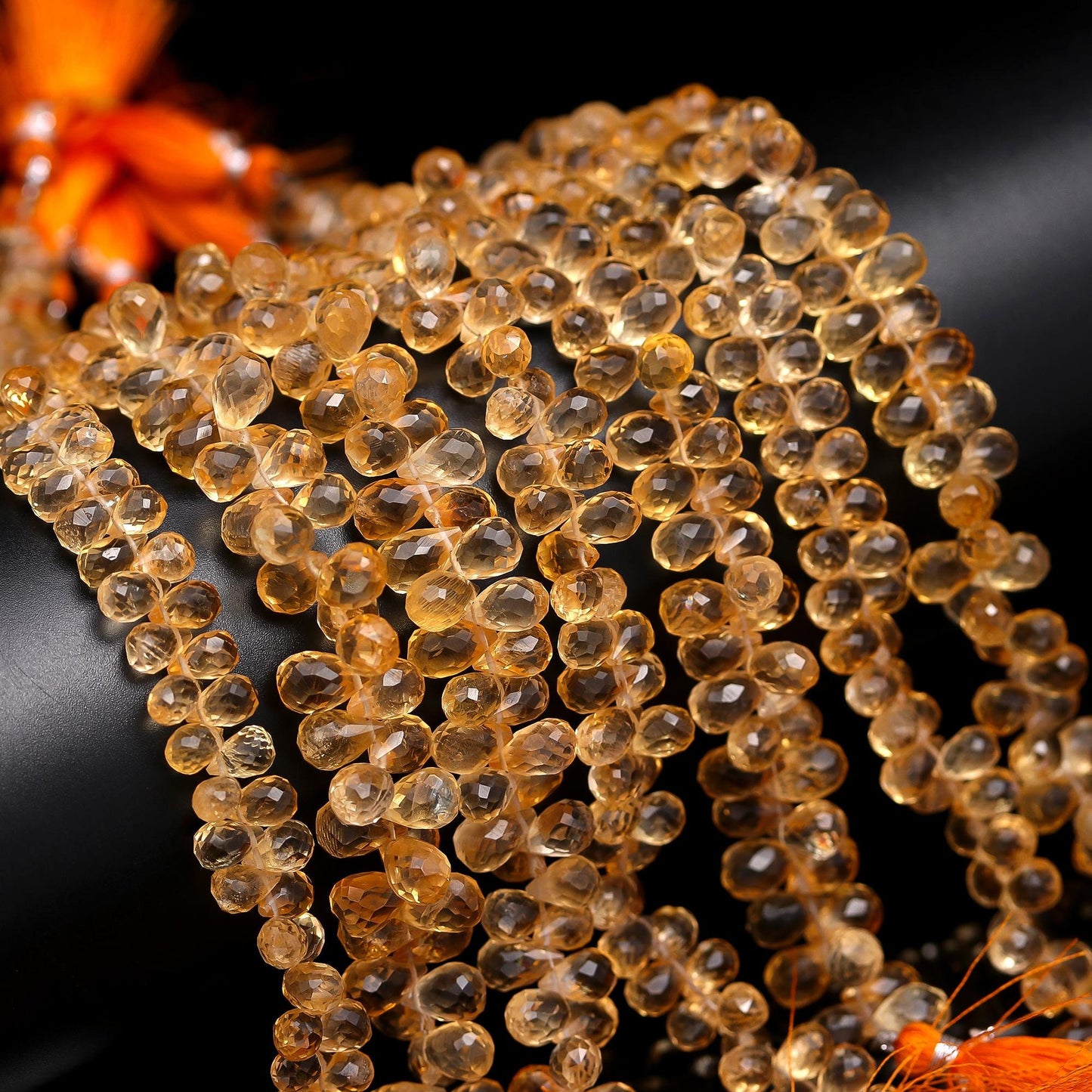 Citrine Faceted Teardrop Beads Natural Citrine Tear Shape 5x8-6x9 MM Briolette for Handmade Designer Jewelry Making Craft & Bijoux Supplies