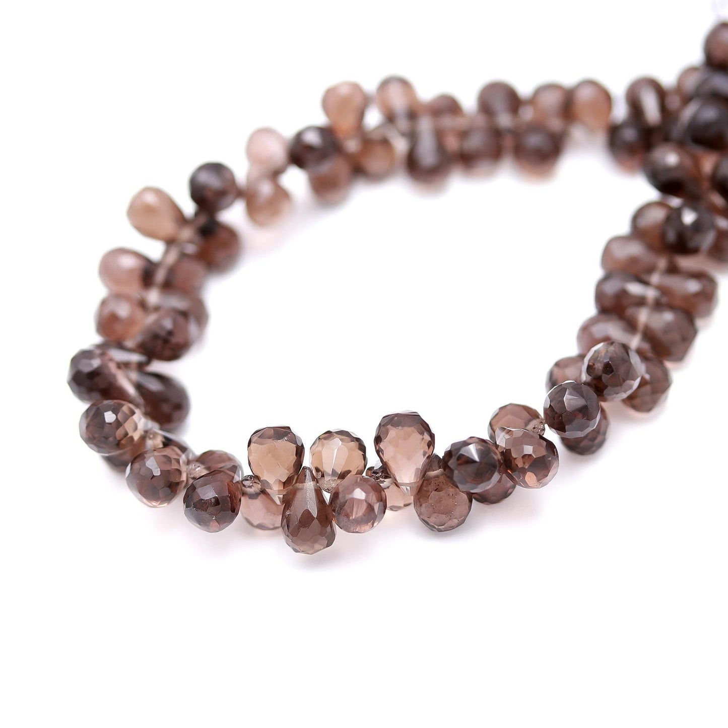 Smokey Quartz Faceted Teardrop Beads Natural Smokey Tear Shape Faceted 6x9 MM Briolettes for Handmade Jewelry Necklace Pendant Earrings