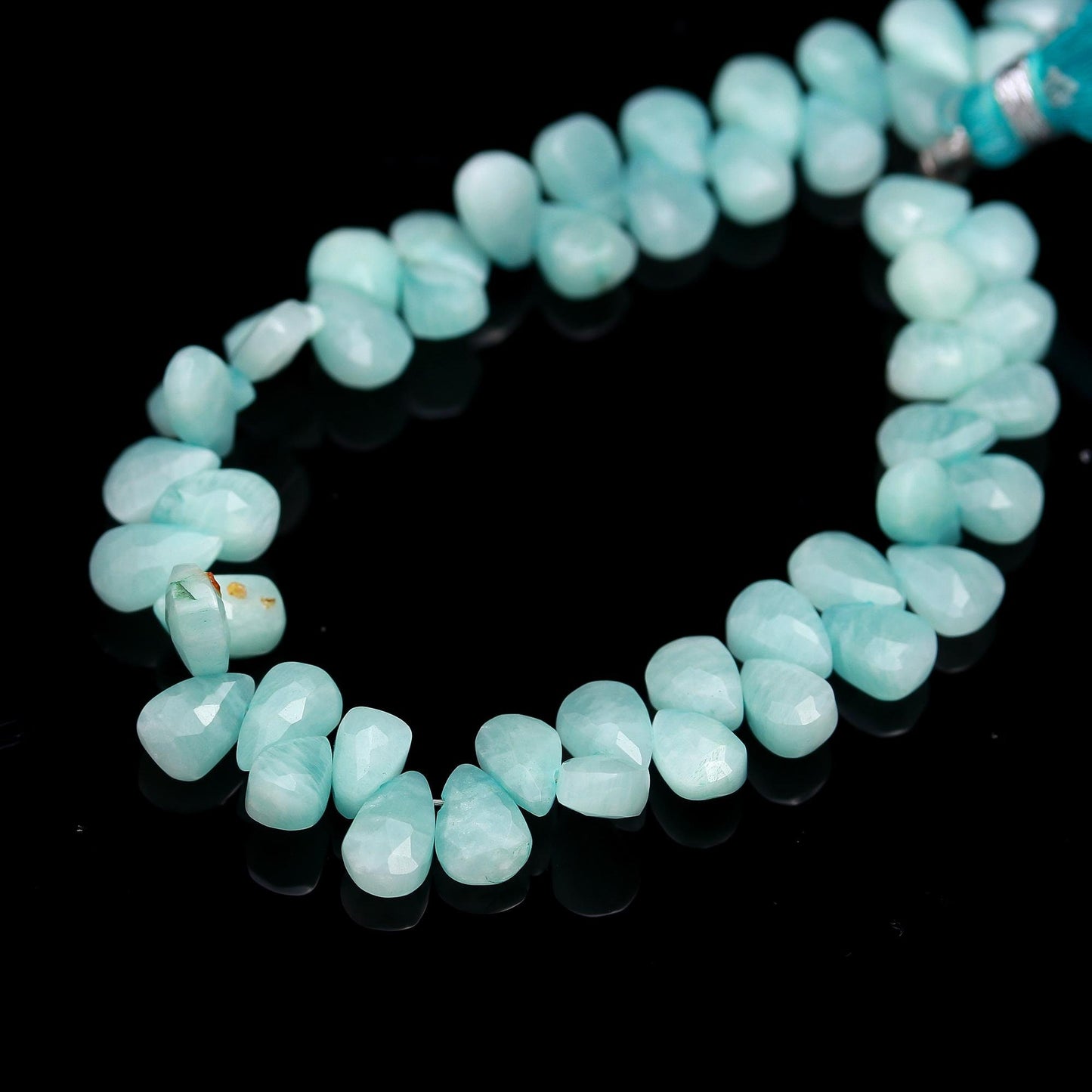 AAA Amazonite Faceted Pear Shape Beads, Natural Amazonite Briolettes Beads, 5x7- 6x9 MM Pear Shape Amazonite Beads for Jewelry Making