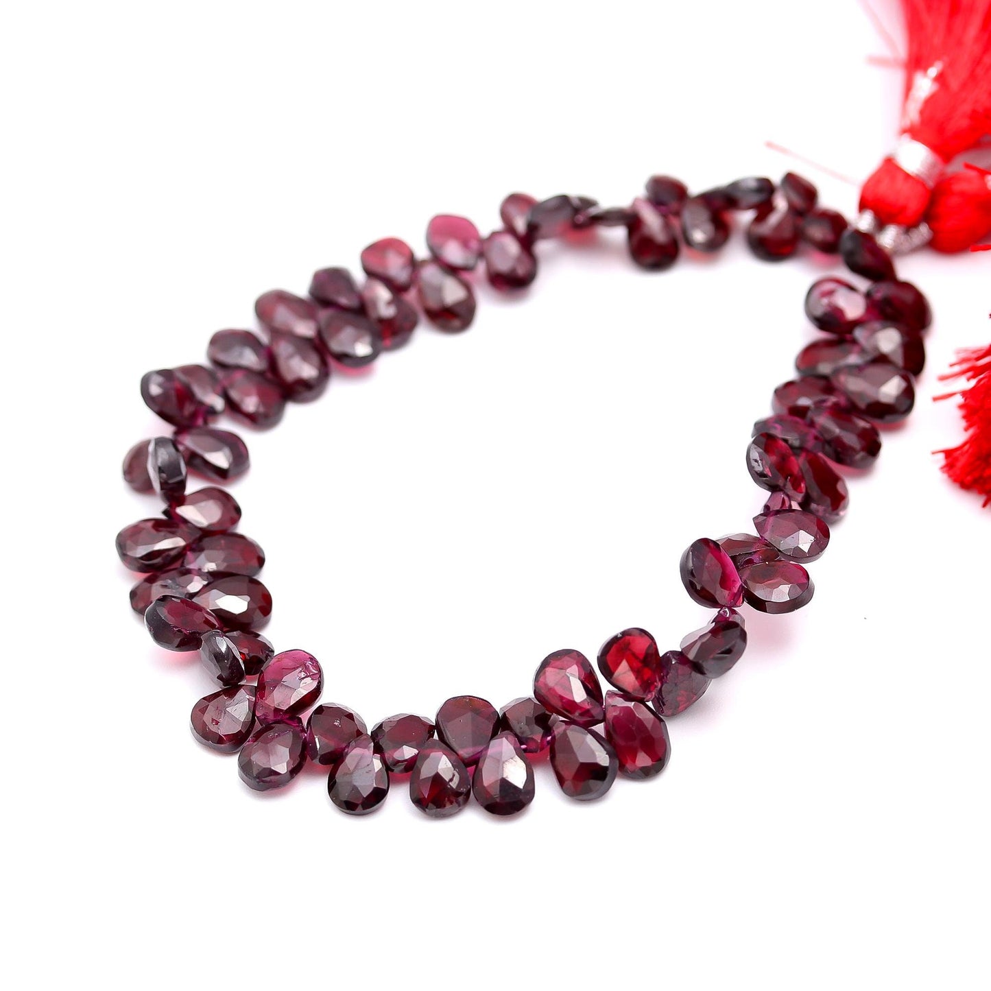 Hyderabad Garnet Faceted Pear Shape Beads Natural Hyderabad Garnet Briolettes Beads Faceted Hyderabad Garnet for Designer Jewelry and Craft