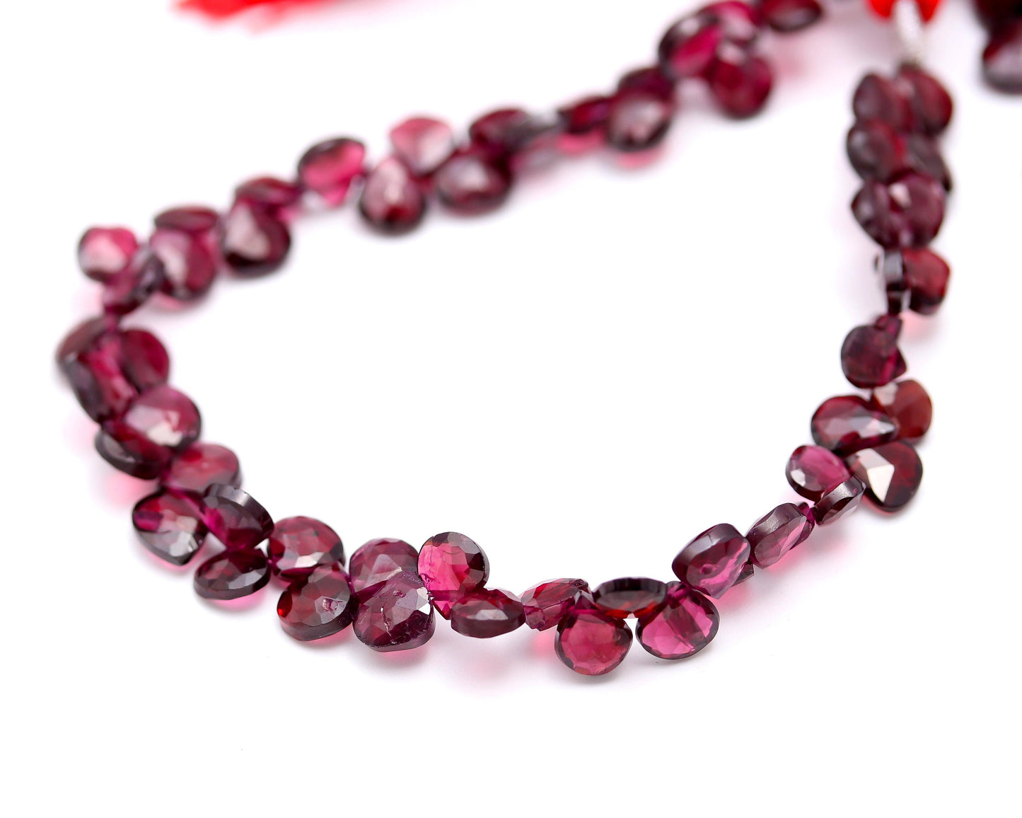 Rodolite Garnet Faceted Heart Shape Beads Natural Rodolite Heart Shape Briolettes Beads Faceted Rodolite Garnet for Jewelry Making