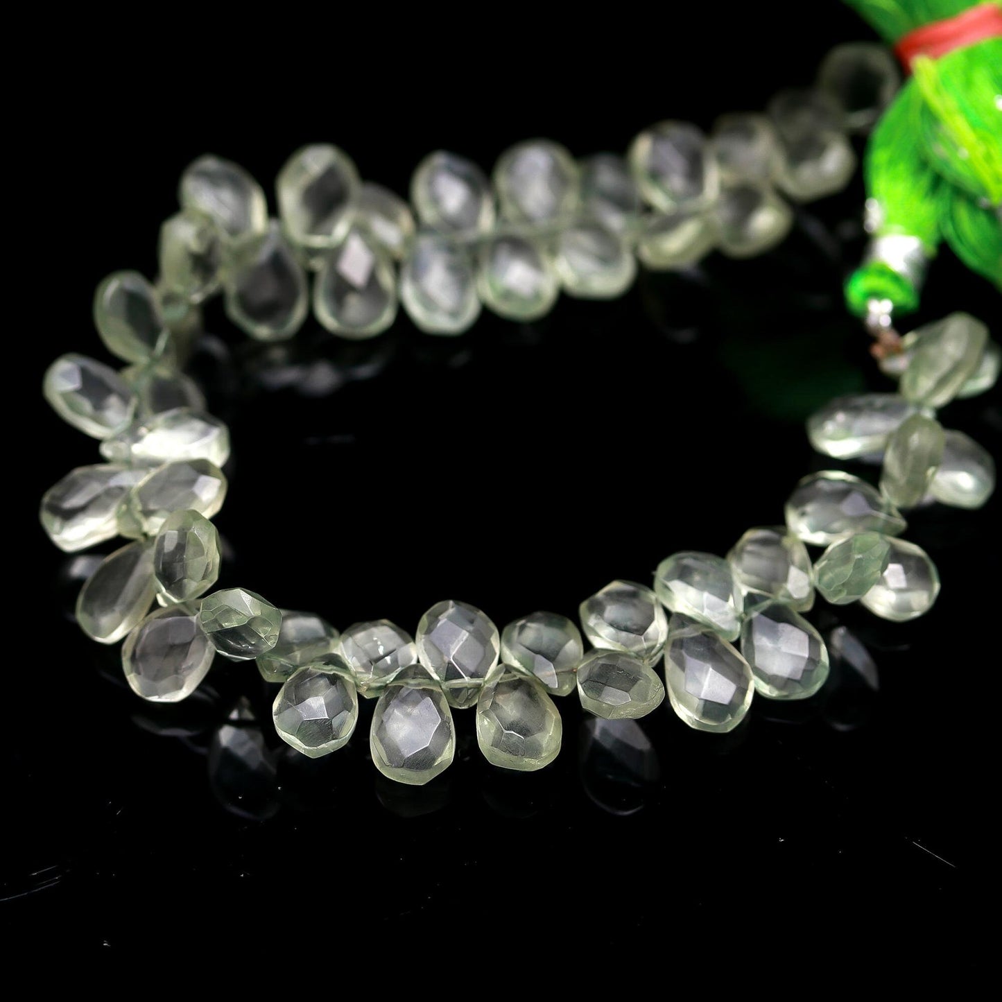 Green Amethyst Faceted Beads Natural Green Amethyst Pear Shape Briolettes for Designer Jewelry Making Necklace Bracelet Pendant and Craft