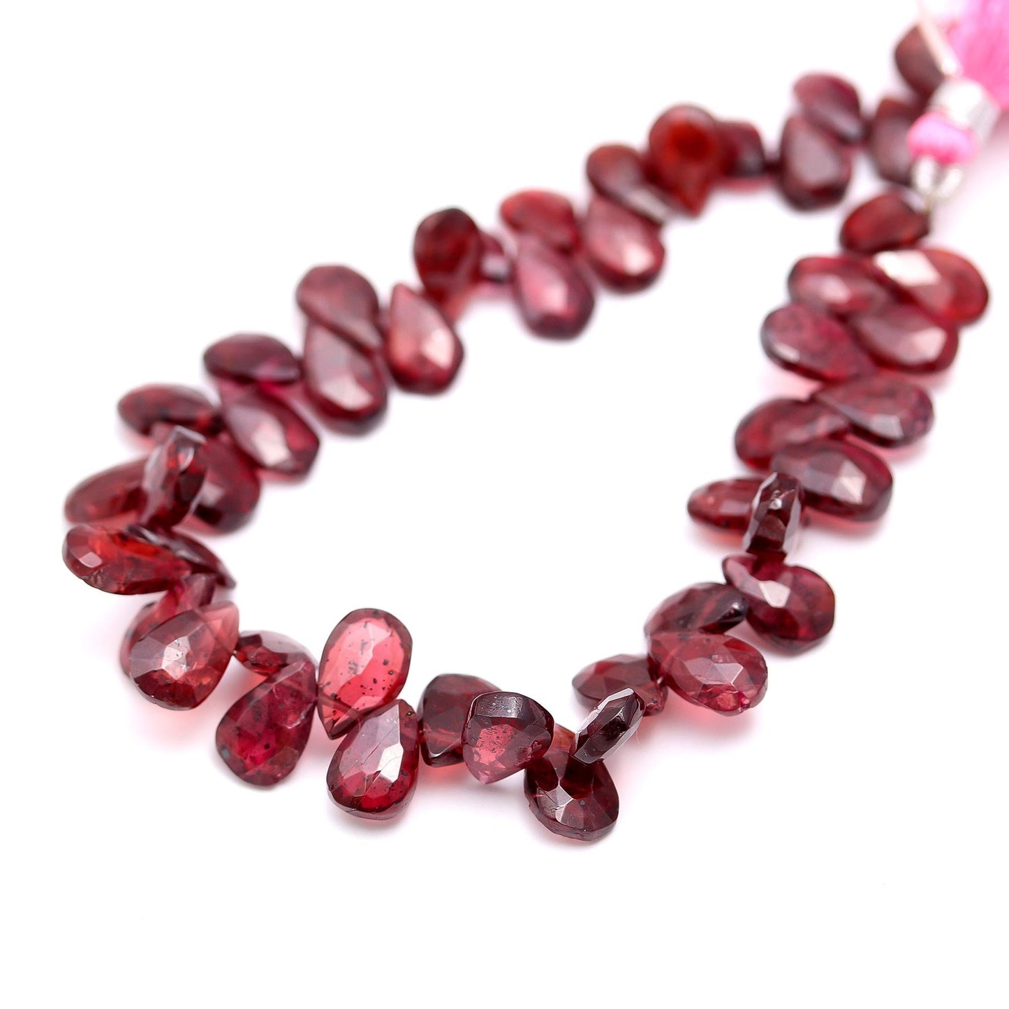Rodolite Garnet Faceted Pear Shape Beads Natural Rodolite Garnet Faceted Briolettes for Jewelry Making Necklace Bracelet Pendant Earrings