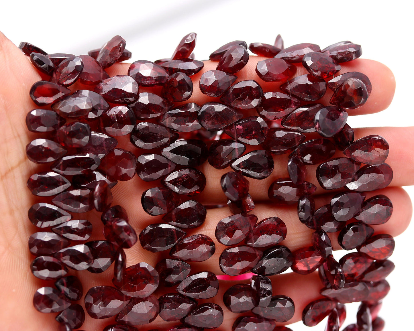 Rodolite Garnet Faceted Pear Shape Beads Natural Rodolite Garnet Faceted Briolettes for Jewelry Making Necklace Bracelet Pendant Earrings