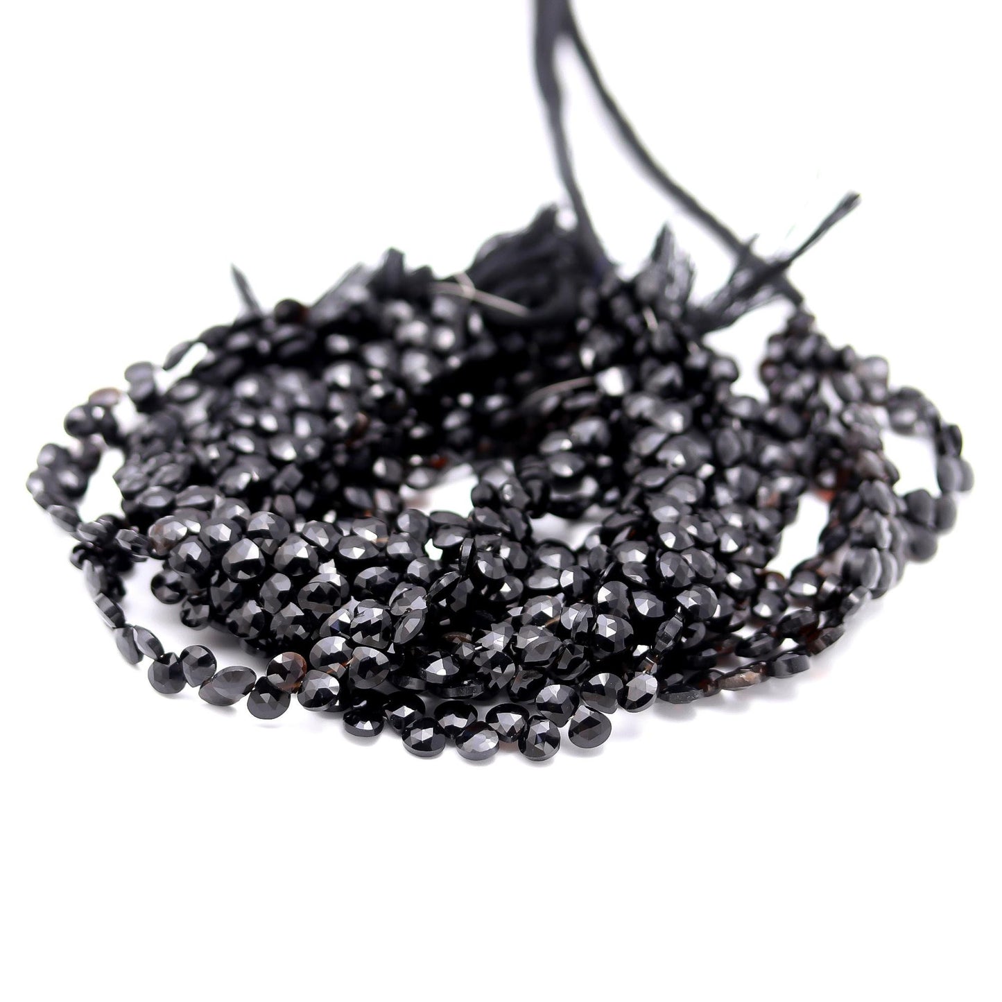 Black Onyx Faceted Heart Shape Beads Black Onyx Briolettes Heart Shape Beads for Designer Jewelry Necklace Bracelet Pendant and Craft Making