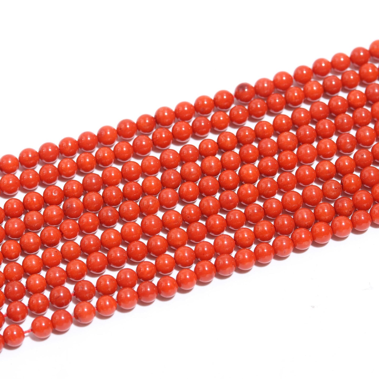Coral Smooth Round Beads Taiwan Coral Round Beads 15" Strand Natural Smooth Coral Beads for Jewelry Making Natural Gemstone Coral Stone Bead