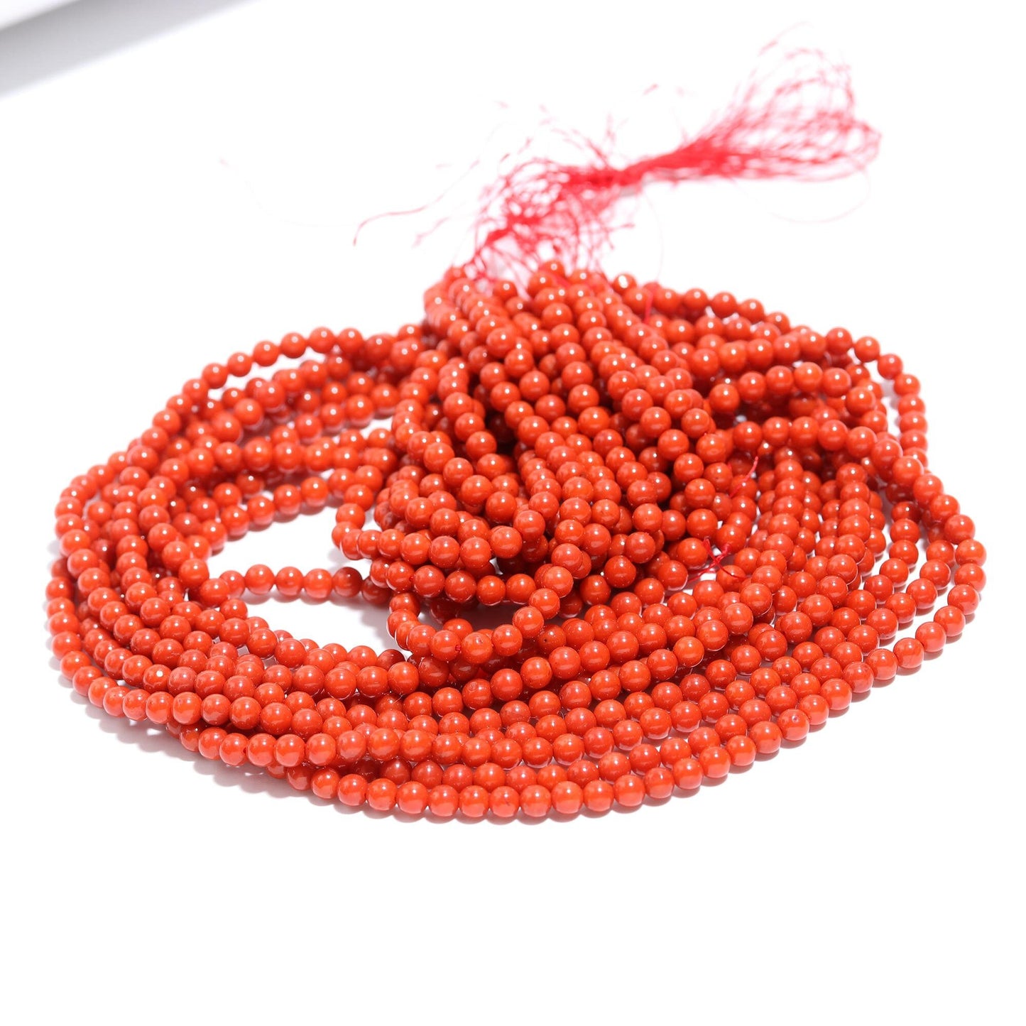 Coral Smooth Round Beads Taiwan Coral Round Beads 15" Strand Natural Smooth Coral Beads for Jewelry Making Natural Gemstone Coral Stone Bead
