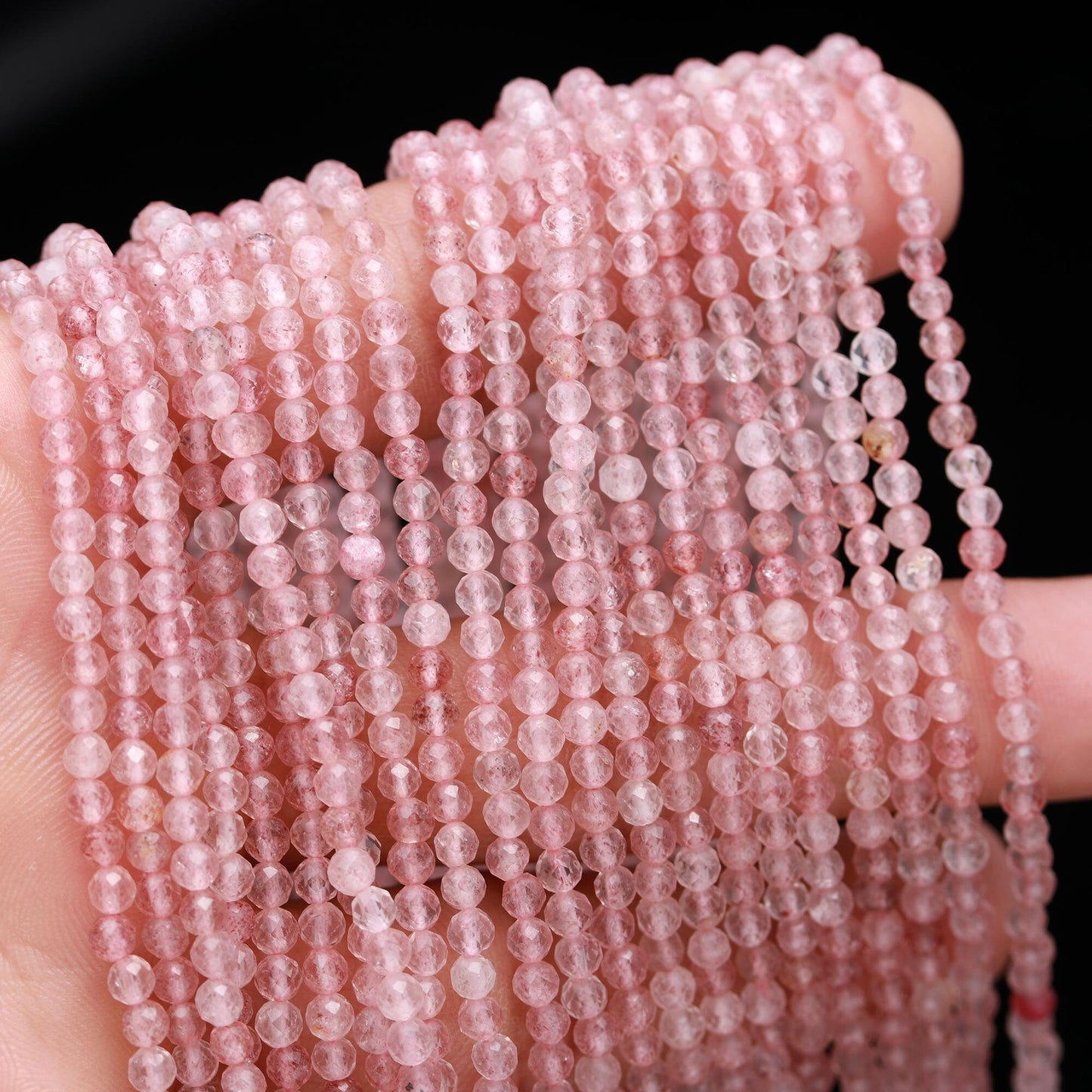 AAA Natural Strawberry Faceted Rondelle Beads 3 MM Red Strawberry Rondelle Beads Strand Natural Strawberry for Designer Jewelry Making Craft