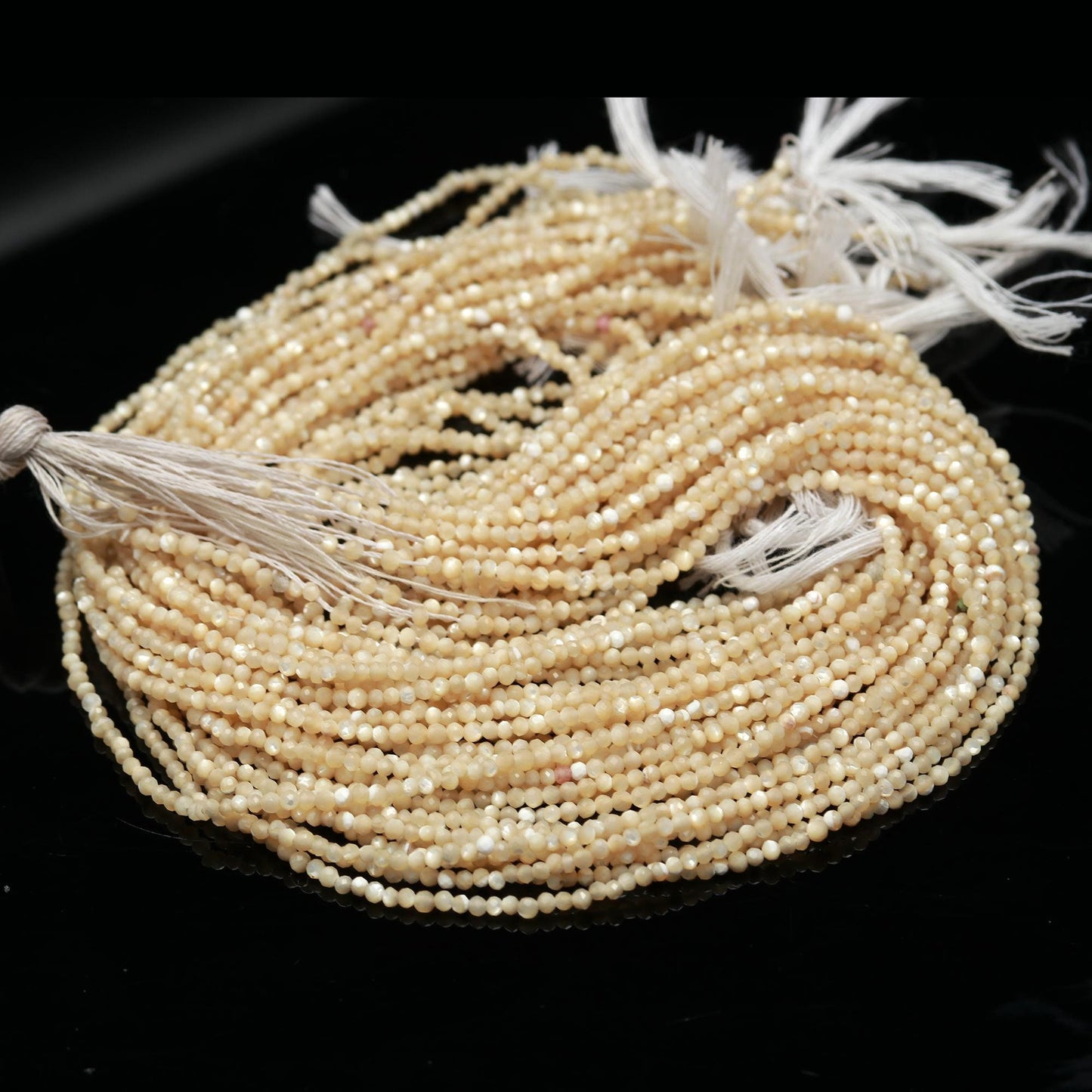 5 Strands Mother Of Pearl Faceted Rondelle Beads 2 MM Mother Of Pearl Rondelle Beads 12.5 Inch Strand MOP Gemstones for Jewelry Making Craft