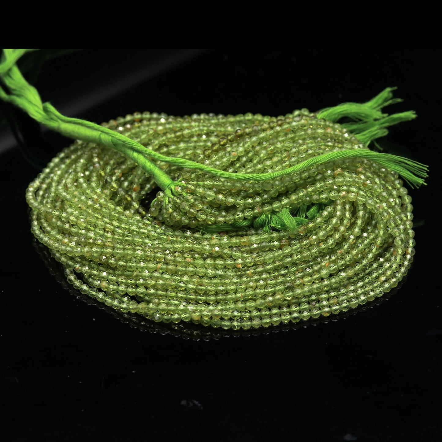 AAA Peridot Faceted Rondelle Beads, 3 MM Green Peridot Rondelle Beads 13" Strand Peridot Bead for Jewelry Making Craft Natural Gemstone