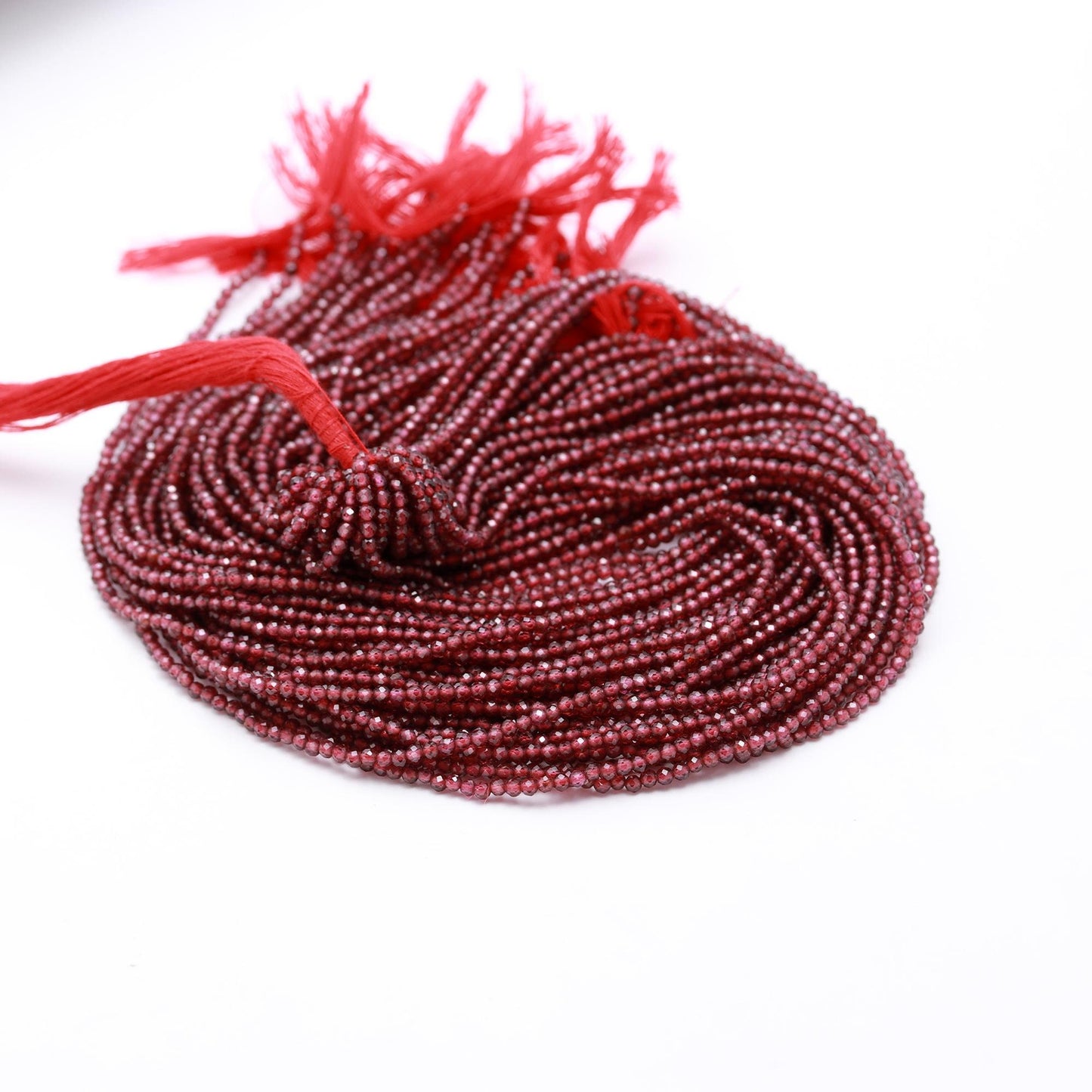 5 Strands Rhodolite Faceted Rondelle Beads, 2.5 MM Rhodolite Round Beads, 12" Natural Pink Rodolite Rondelle Bead, Pink Round Beads Jewelry