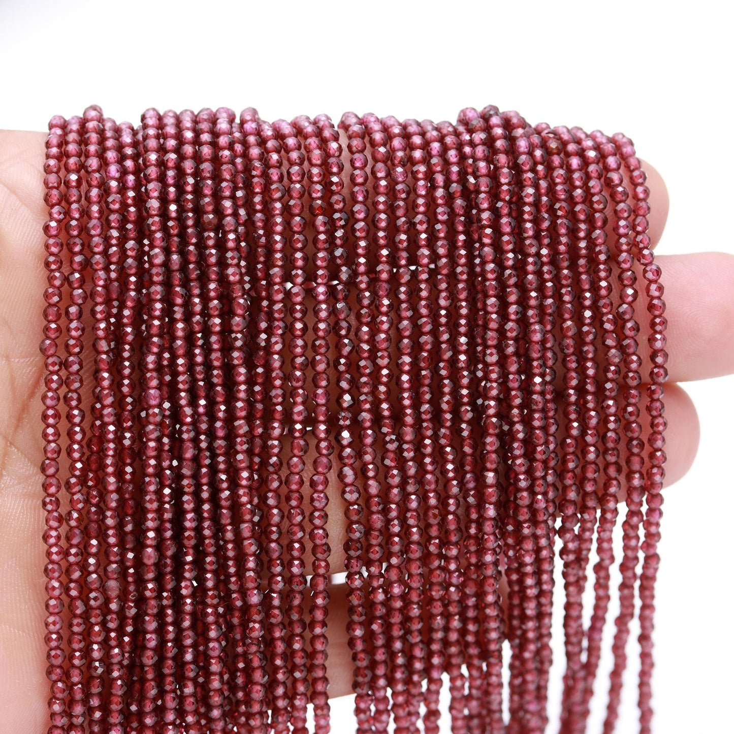 5 Strands Rhodolite Faceted Rondelle Beads, 2.5 MM Rhodolite Round Beads, 12" Natural Pink Rodolite Rondelle Bead, Pink Round Beads Jewelry
