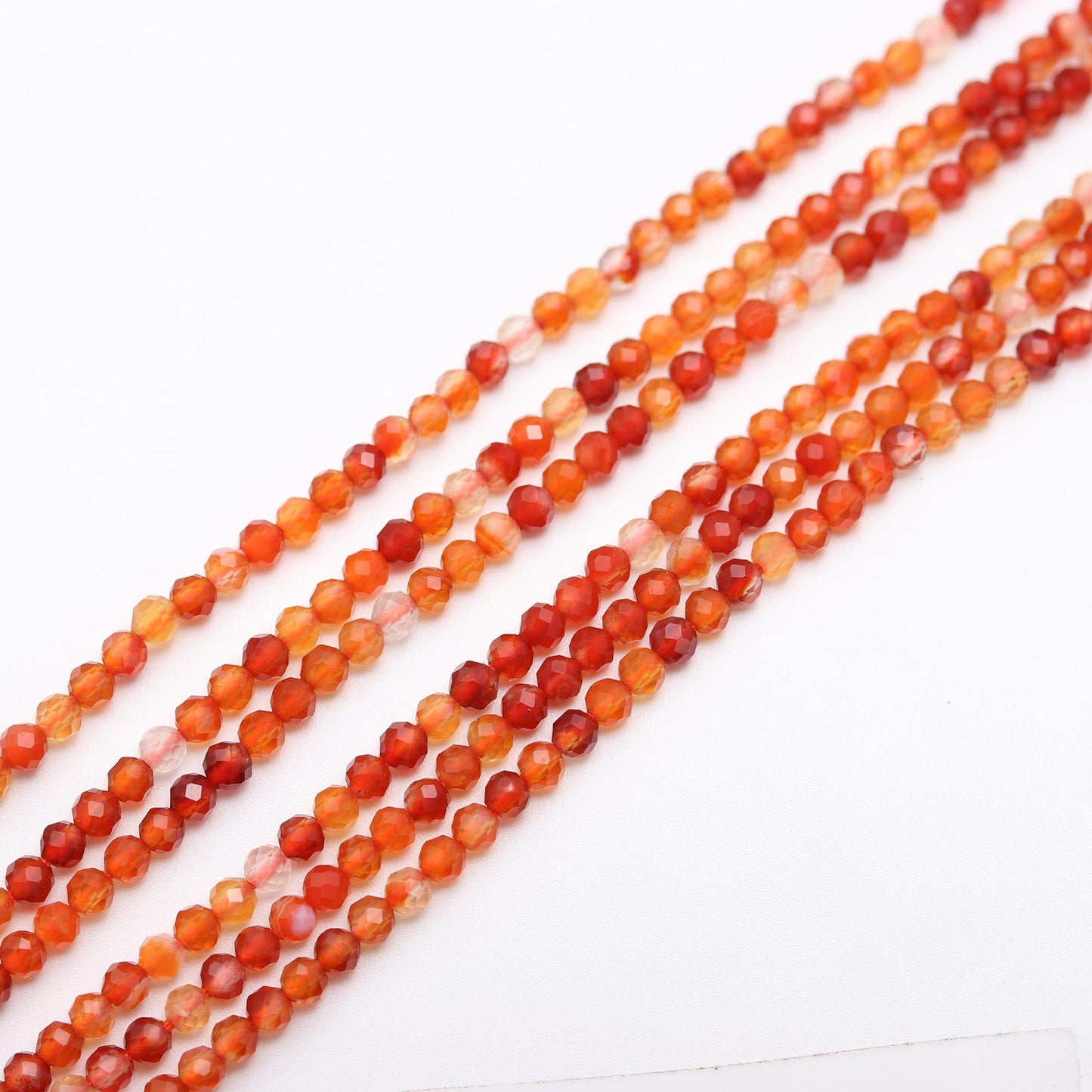5 Strands Carnelian Faceted Rondelle Beads 3 MM Carnelian Rondelle Beads 13" Strand Natural Carnelian Gemstone Bead for Jewelry Making Craft