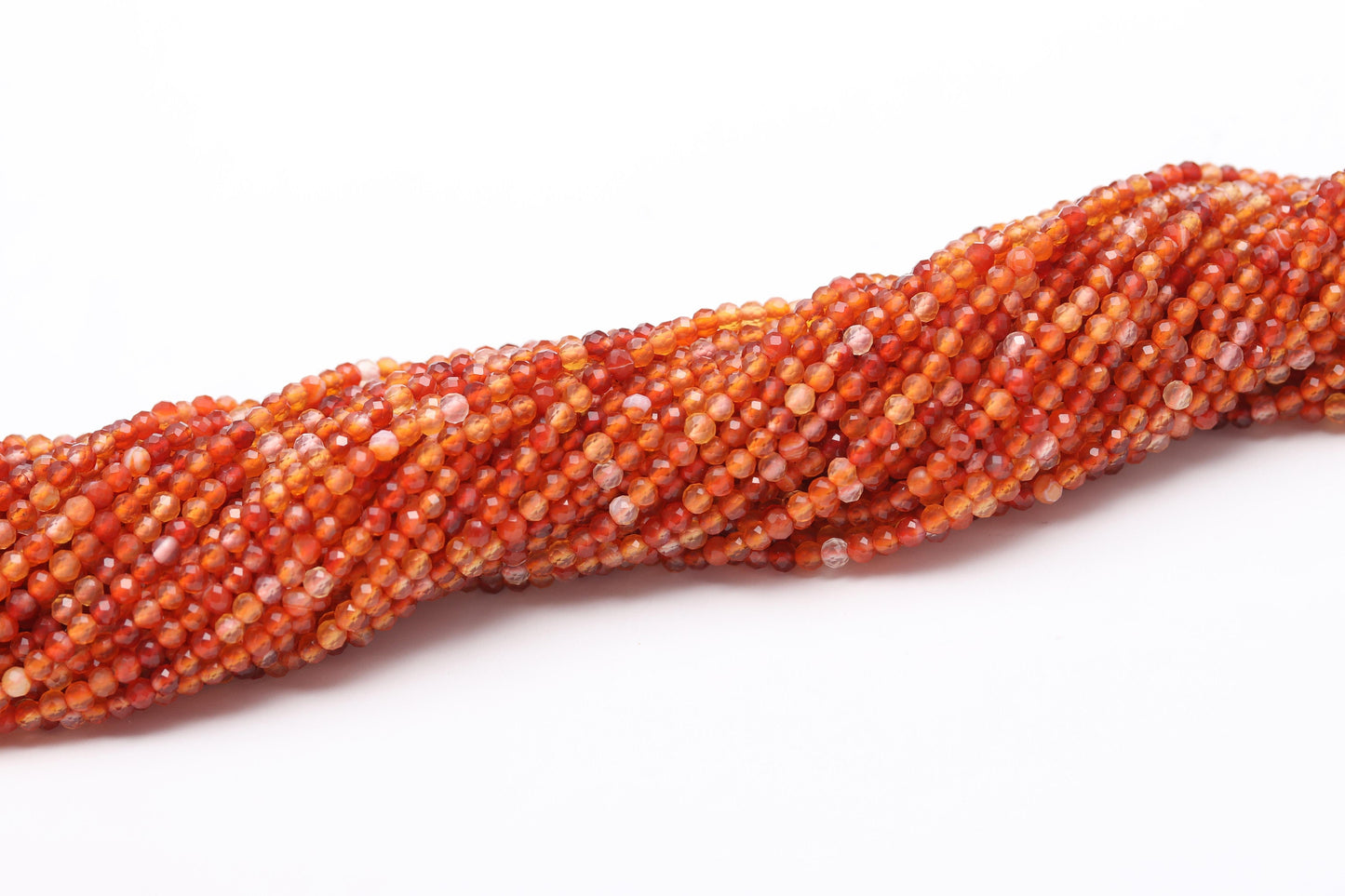 5 Strands Carnelian Faceted Rondelle Beads 3 MM Carnelian Rondelle Beads 13" Strand Natural Carnelian Gemstone Bead for Jewelry Making Craft