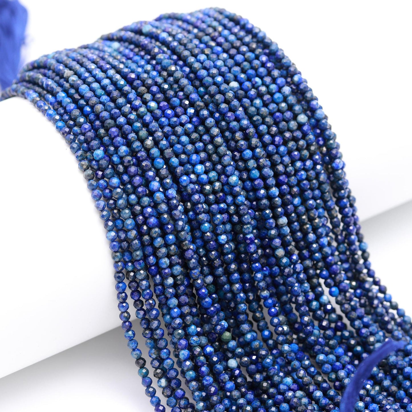 5 Strands Lapis Lazuli Faceted Rondelle Beads 3-3.5 MM Lapis Lazuli Rondelle Beads 13" Strand Natural Lapis Lazuli Beads for Jewelry Making