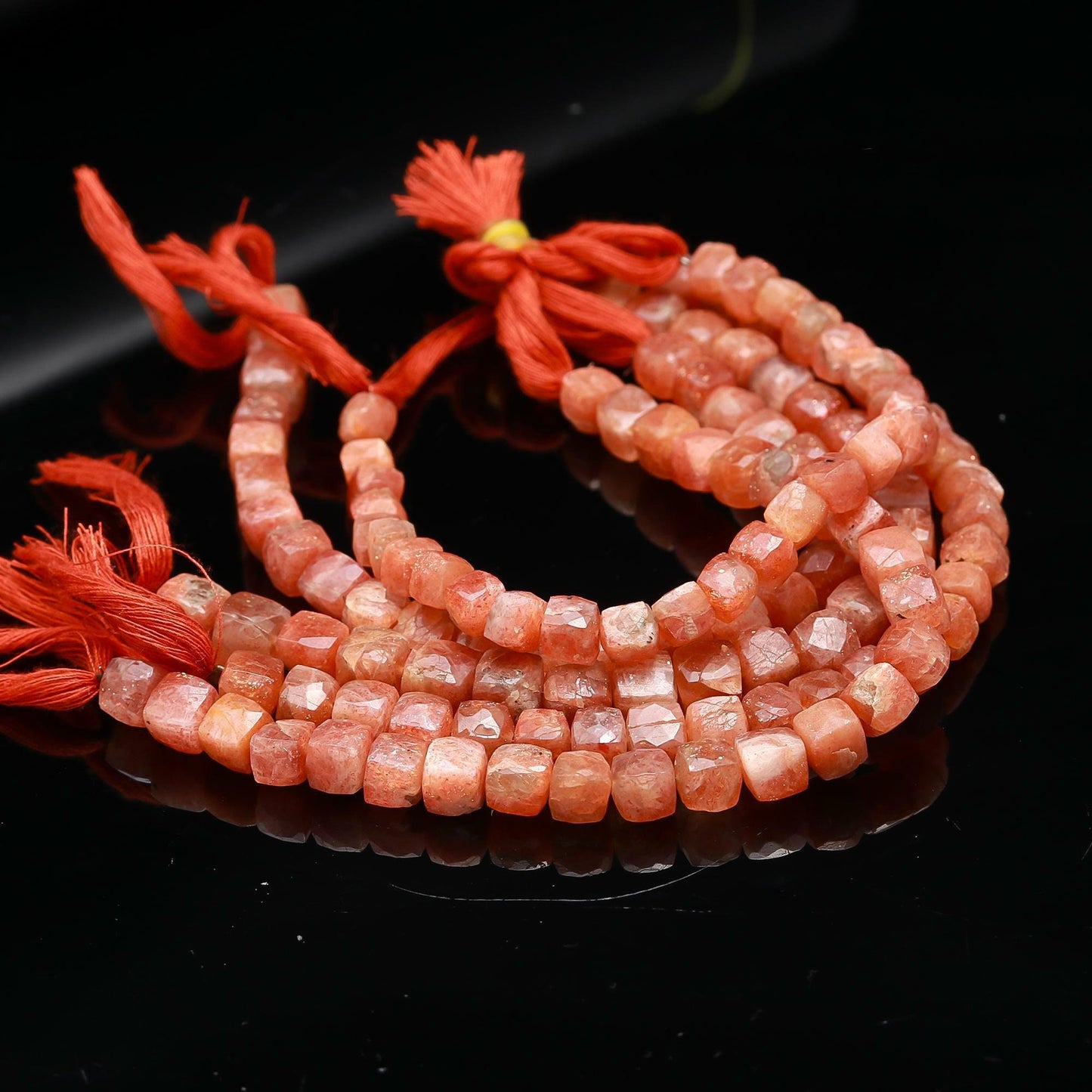 Sunstone Faceted Cube Beads Sunstone Gemstone Beads AAA Natural Sunstone Cube Box Shape Beads Faceted Cube Sunstone Beads for Jewelry Making