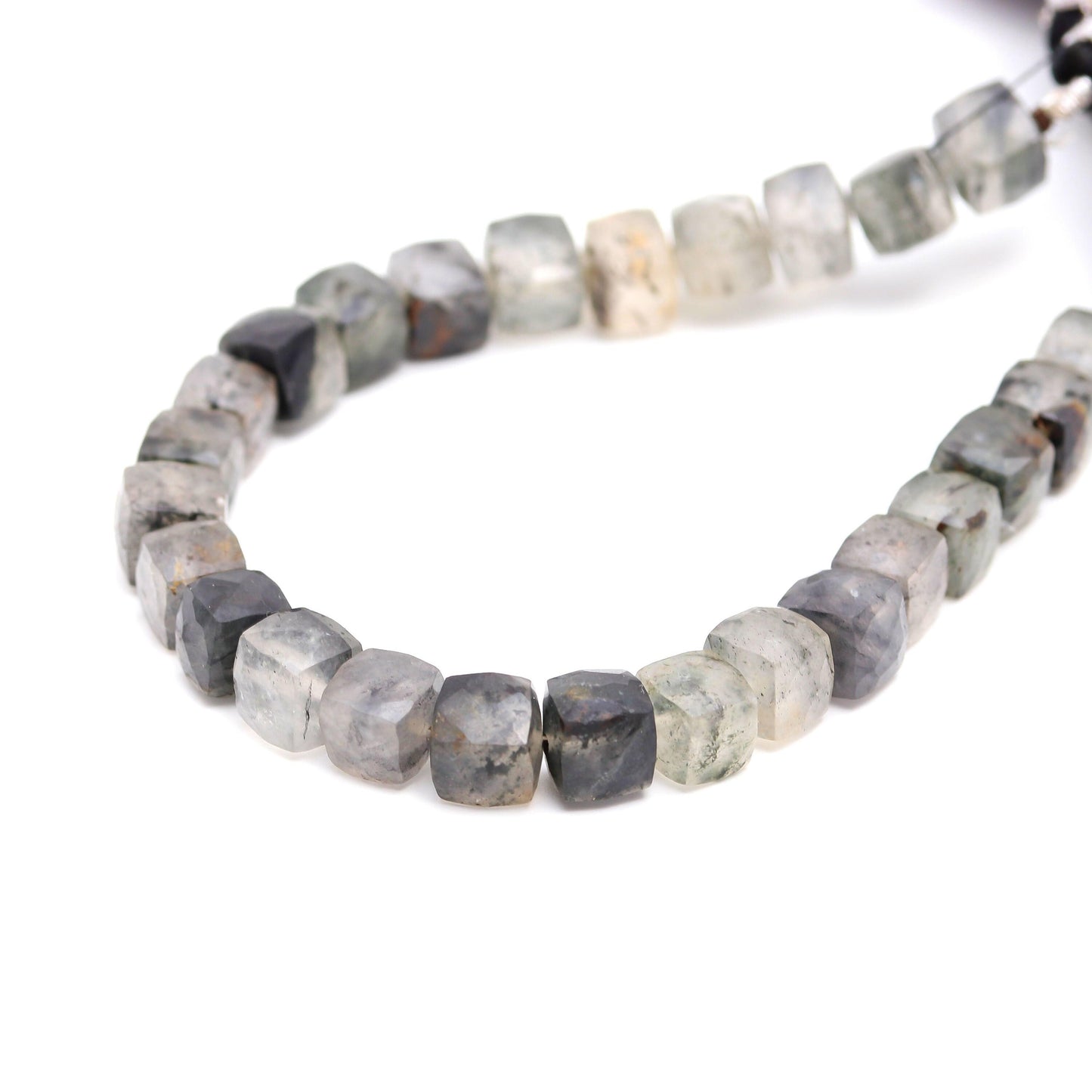Black Rutile Faceted Cube Beads AAA Natural Gemstone Beads 8 Inch Strand Beads Black Rutile Cube Square Dice Box Shape Bead for Jewelry
