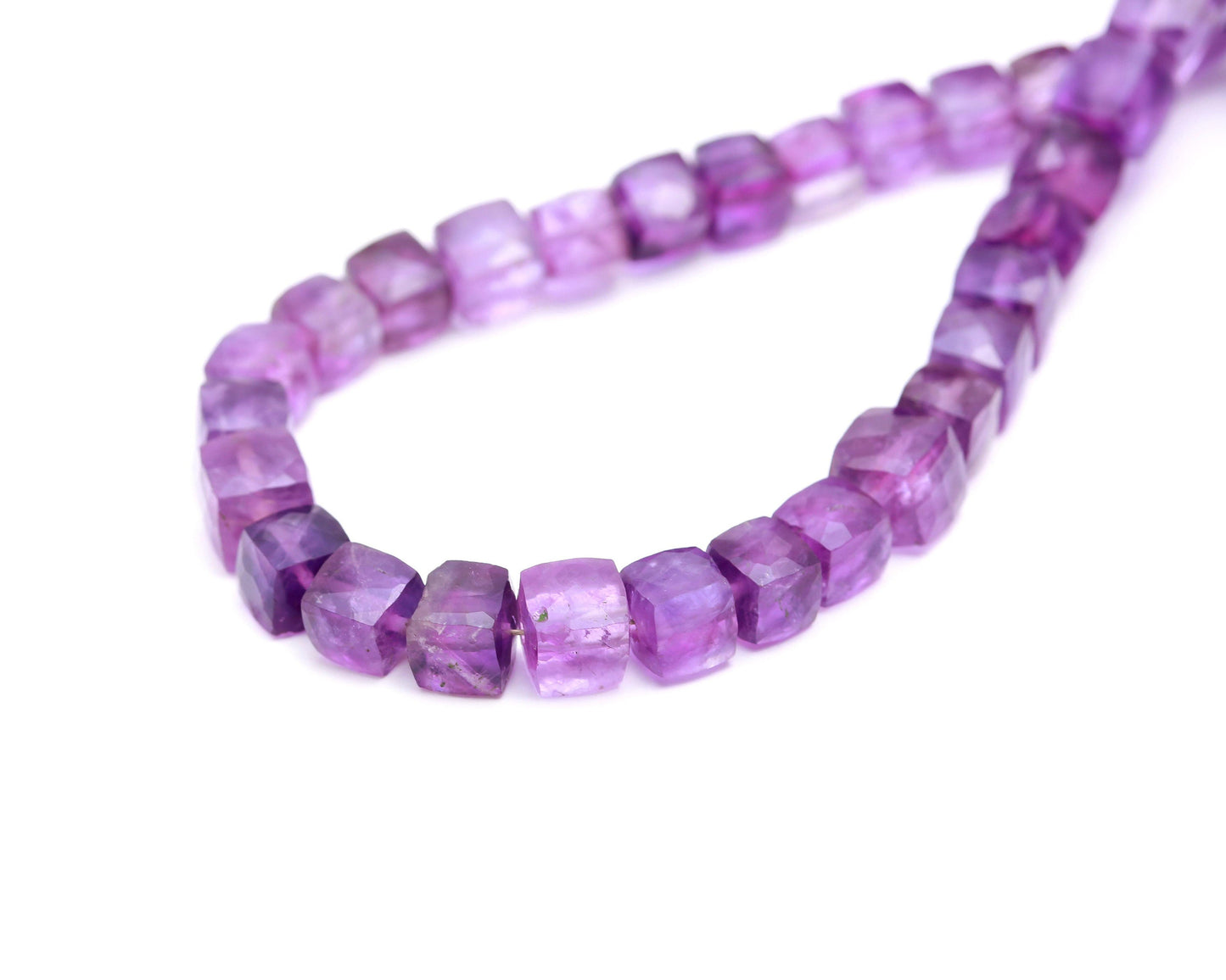 African Amethyst Faceted Cube Shape Beads AAA Natural Amethyst Dice Box Shape Beads Amethyst 3D Box Beads 6-7 MM Amethyst Cube for Jewelry