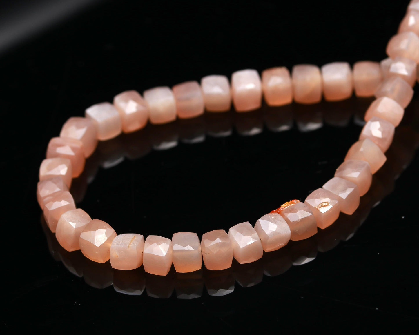 Coffee Moonstone Faceted Cube Beads Brown Moonstone Cube Square Dice Box Shape Beads AAA Natural Faceted Moonstone 3D Box Beads for Jewelry