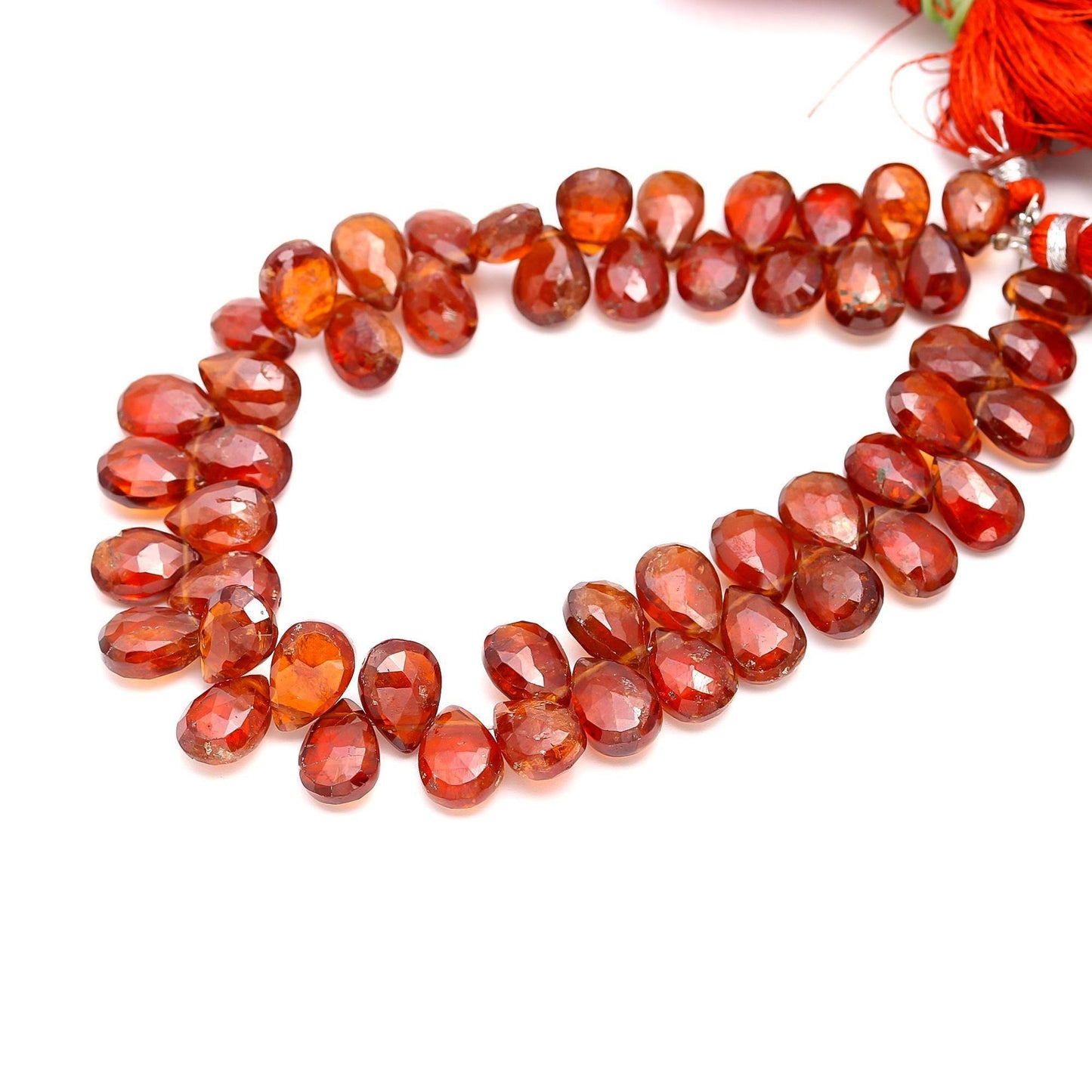 Hessonite Garnet Faceted Pear Shape Beads Natural Hessonite Garnet Briolette's for Designer Jewelry Necklace Bracelet Earrings Making Craft