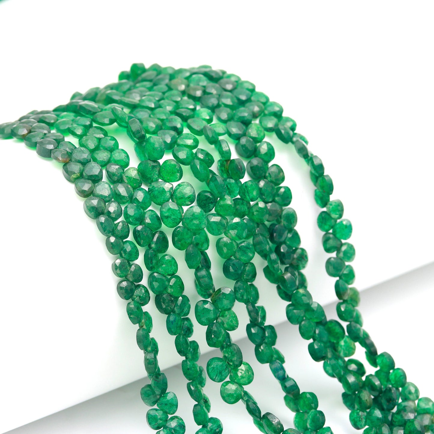 AAA Natural Green Aventurine Heart Faceted Beads, 5-6/6-7/7-8 MM Aventurine Faceted Briolette Heart Bead for Handmade Designer Jewelry Craft