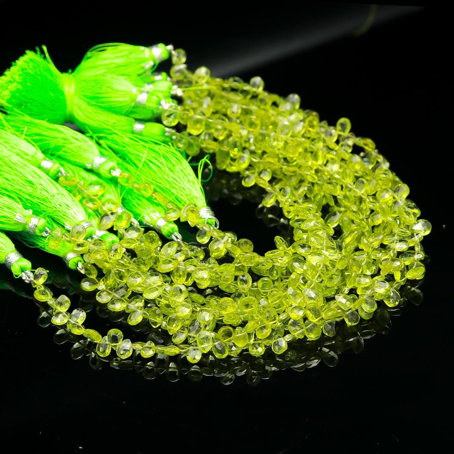 Green Peridot Pear Shape Beads Natural Peridot Faceted 5x7 MM Briolettes Bead for Handmade Designer Jewelry Earrings Necklace Pendant Making