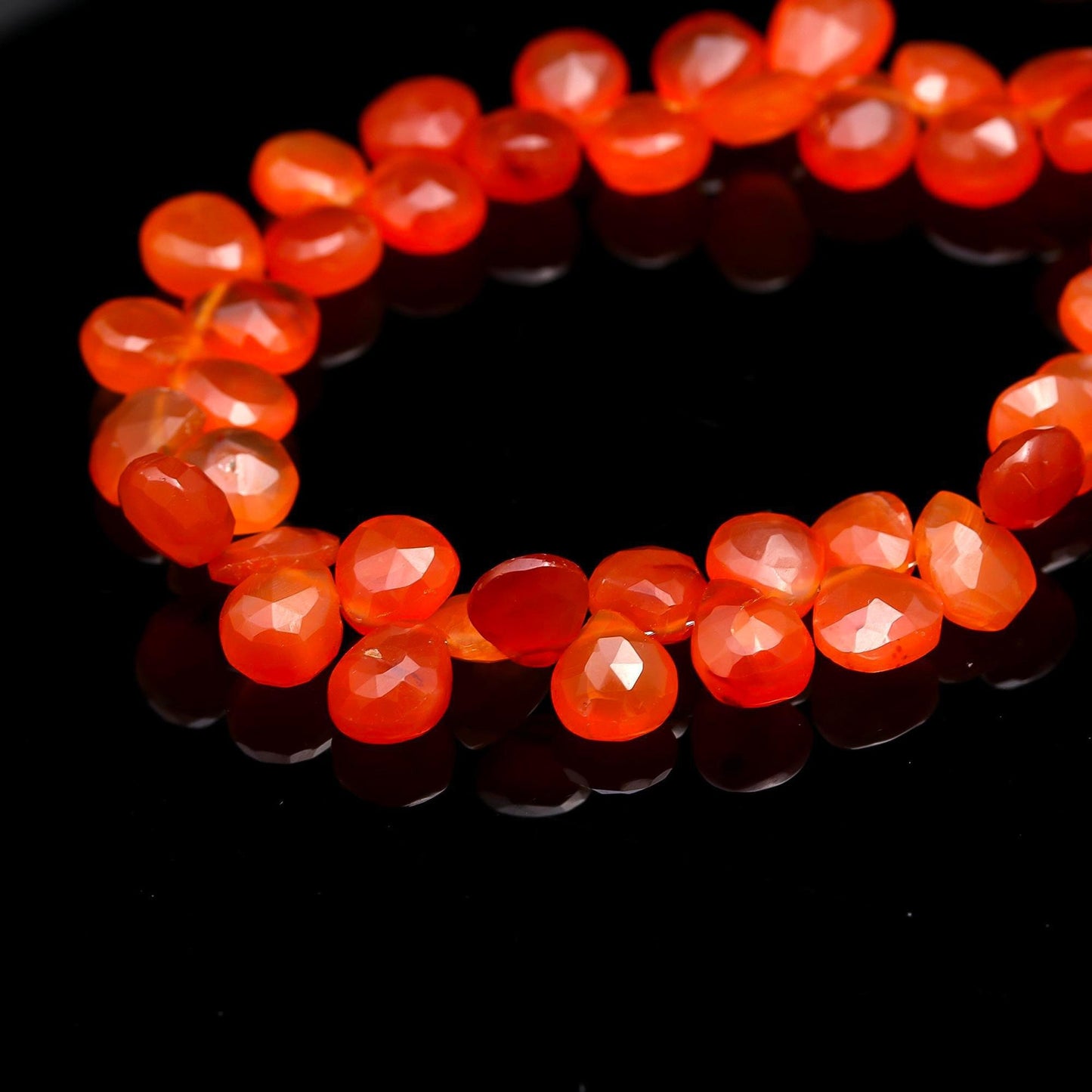 Carnelian Faceted Heart Shape Beads Natural Carnelian/Caroline Heart Shape 5-6 MM Briolettes Faceted Beads for Designer Jewelry Making Craft