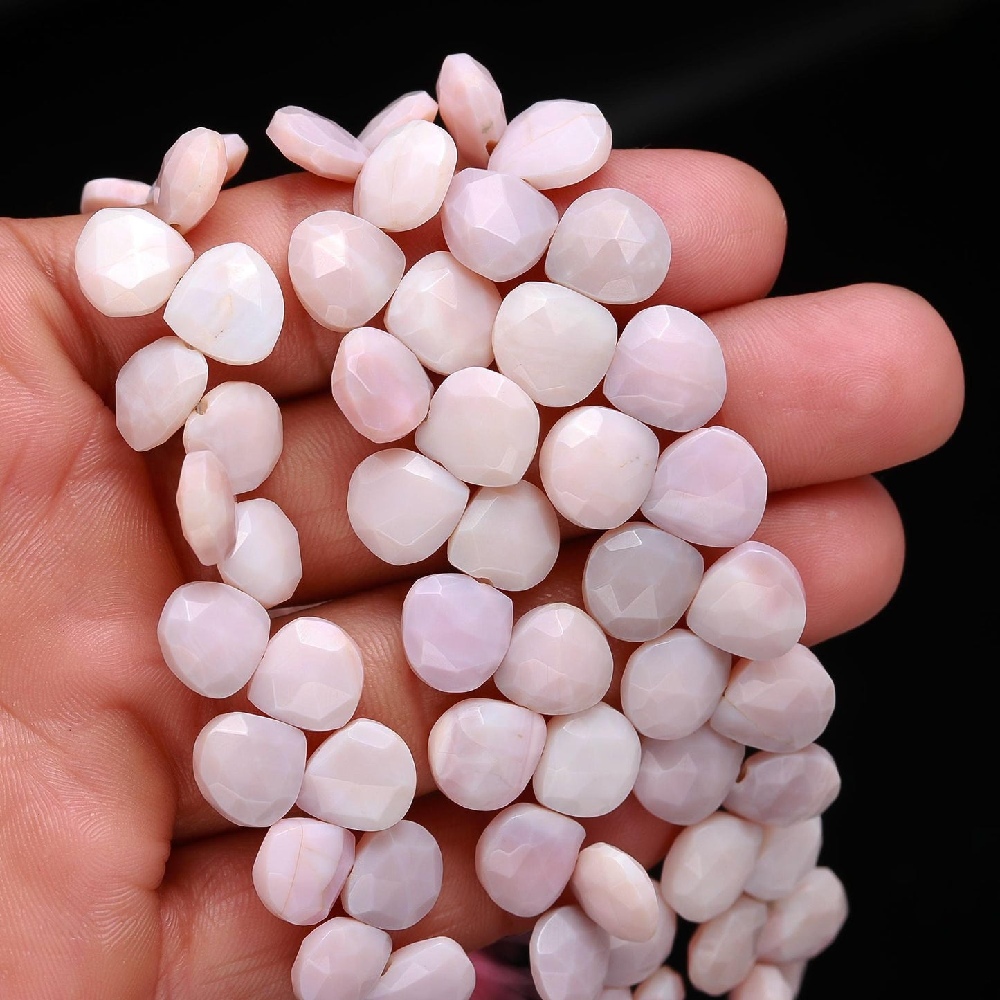 Pink Opal Faceted Heart Beads Natural Pink Opal Heart Shape Beads Faceted Pink Opal Beads for Designer Jewelry Necklace and Bracelet