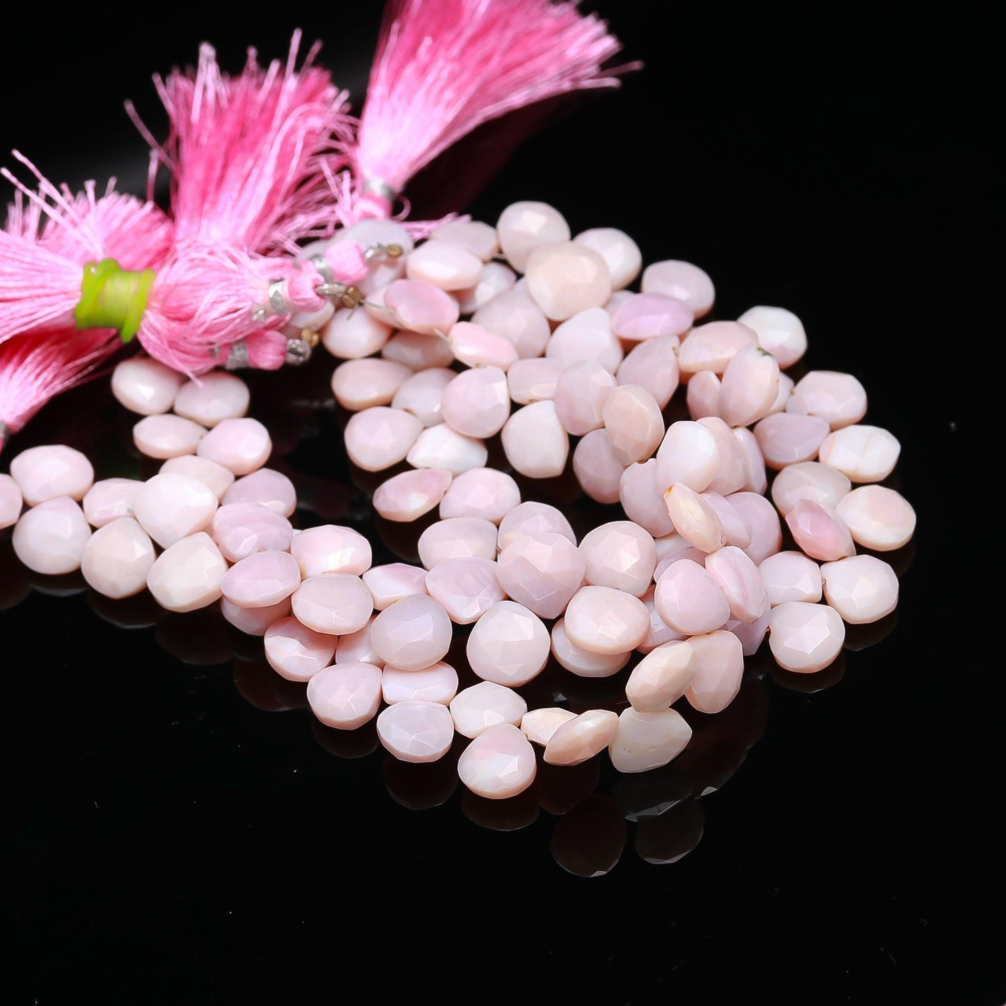 Pink Opal Faceted Heart Beads Natural Pink Opal Heart Shape Beads Faceted Pink Opal Beads for Designer Jewelry Necklace and Bracelet