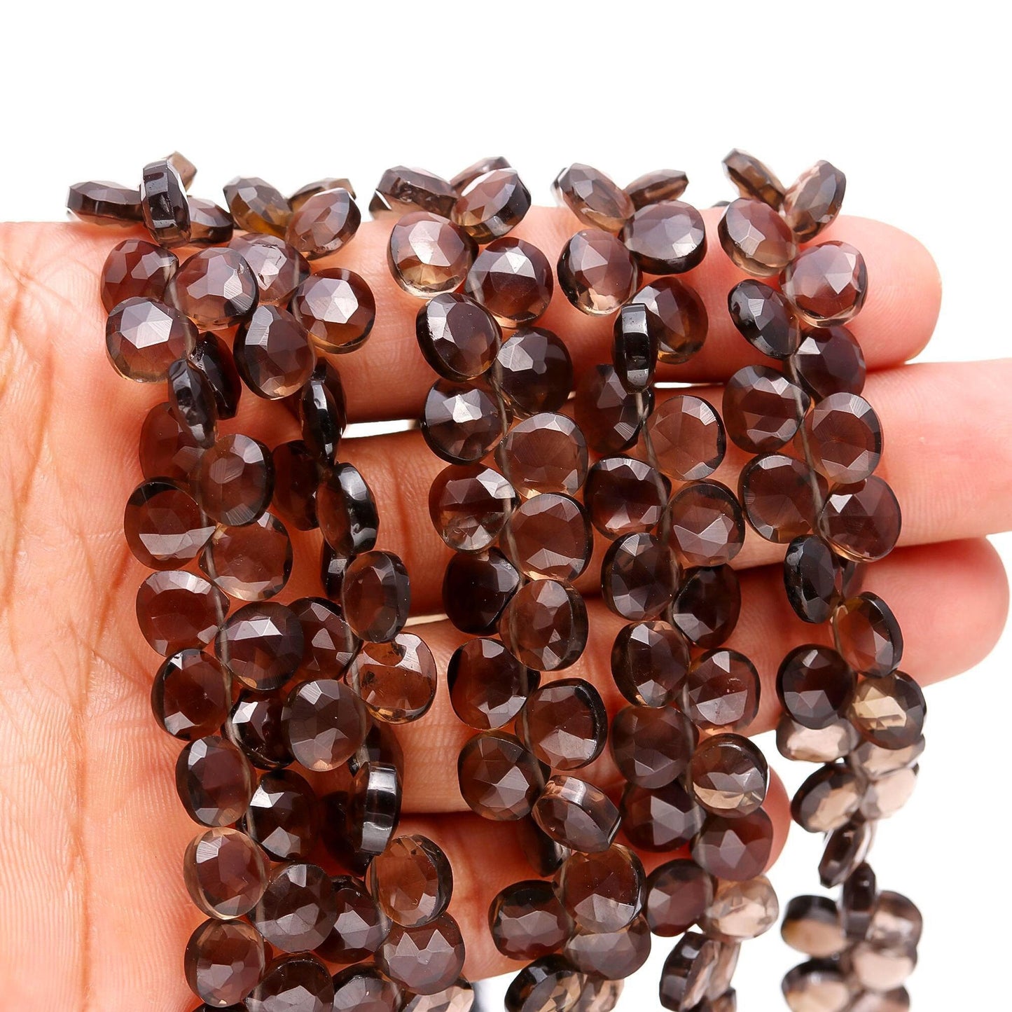 Smokey Quartz Heart Shape Beads Natural Smokey Quartz 8 MM Faceted Heart Beads for Handmade Designer Jewelry Making Craft & Bijoux Supplies