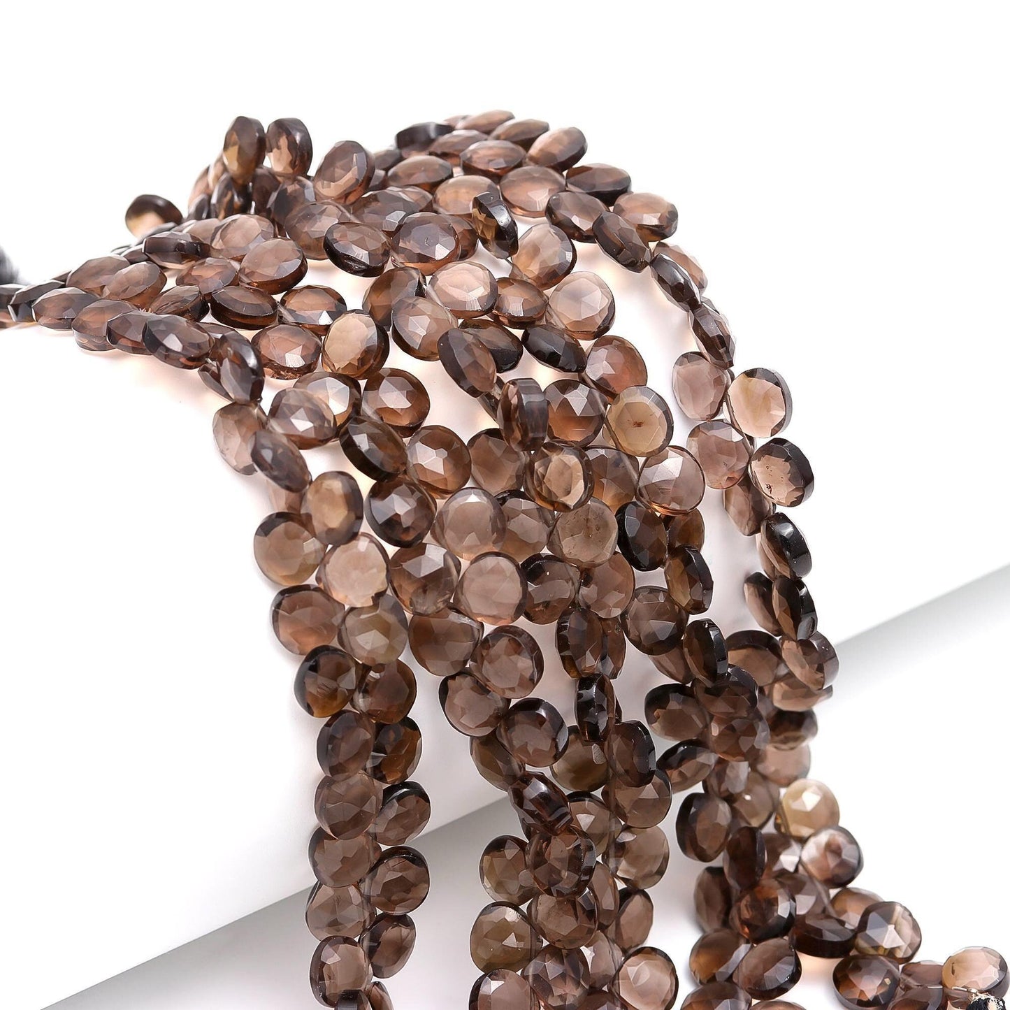 Smokey Quartz Heart Shape Beads Natural Smokey Quartz 8 MM Faceted Heart Beads for Handmade Designer Jewelry Making Craft & Bijoux Supplies
