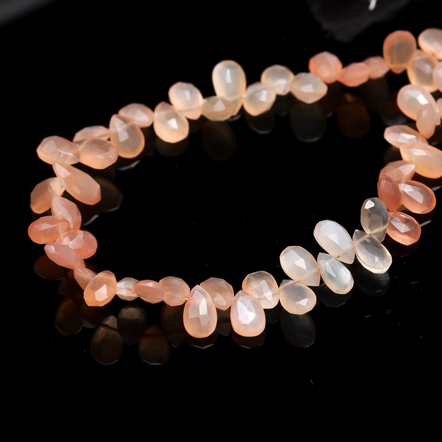Peach Moonstone Pear Shape Beads Shaded Peach Moonstone Pear Shape 5x8-6x9 MM Briolettes Beads for Handmade Jewelry Necklace Pendant Earring