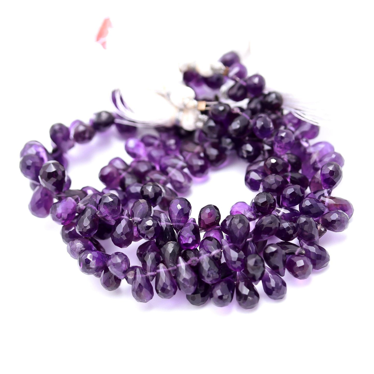 African Amethyst Faceted Teardrop Beads Natural Amethyst Side Drop 5x7 MM Briolettes Beads for Handmade Jewelry Necklace Pendant Making
