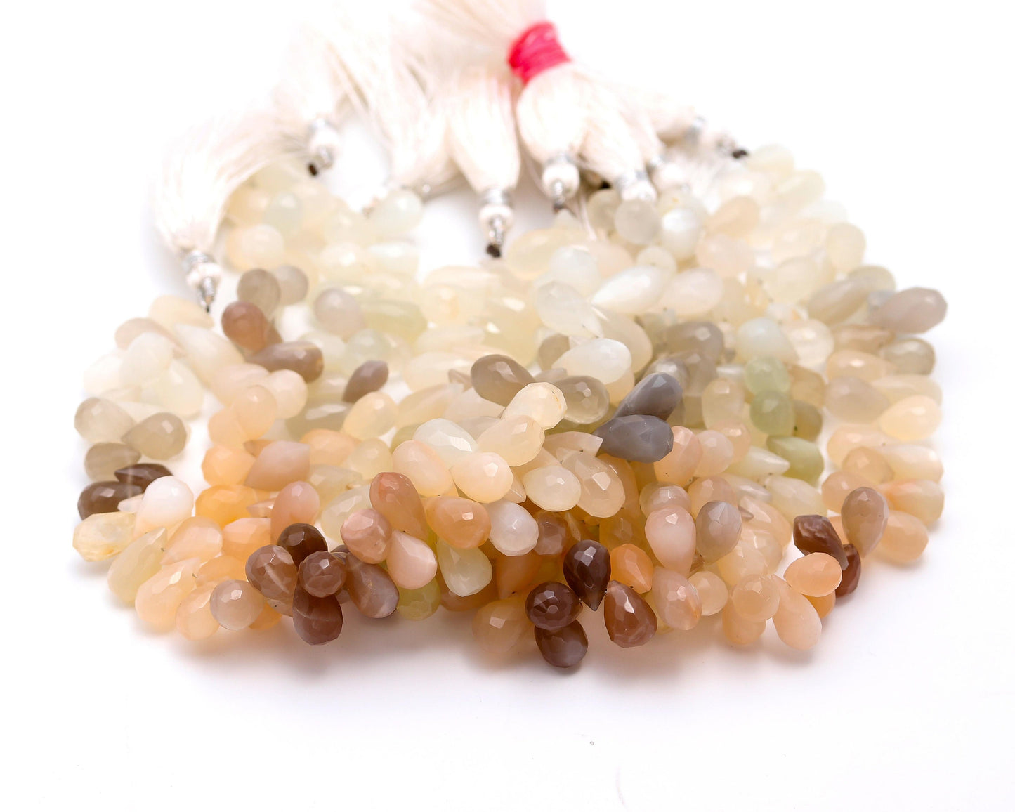 Multi Moonstone Faceted Tear Shape Beads Natural Multi Moonstone Tear Shape Briolettes Beads for Jewelry Necklace Pendant Earrings Making