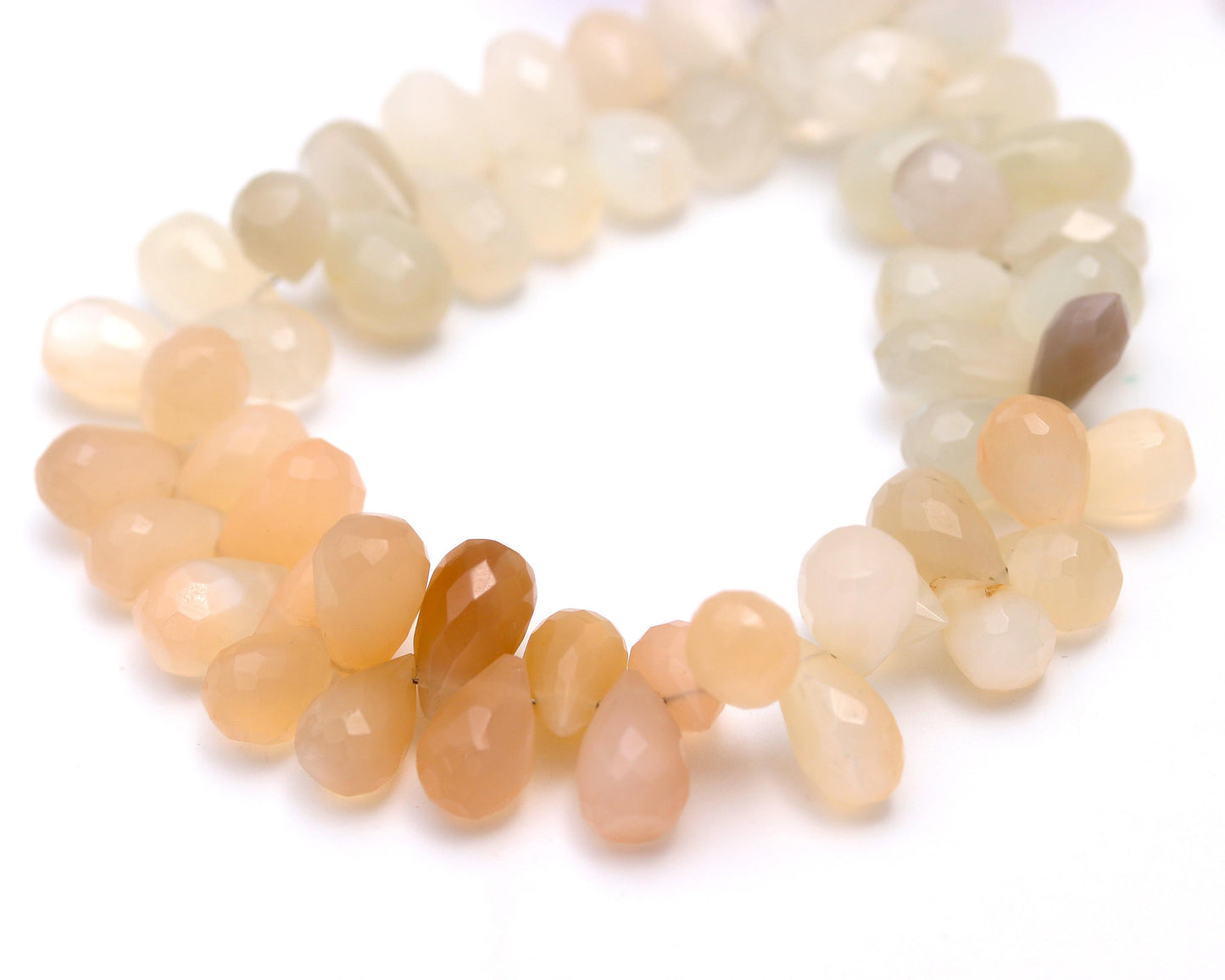 Multi Moonstone Faceted Tear Shape Beads Natural Multi Moonstone Tear Shape Briolettes Beads for Jewelry Necklace Pendant Earrings Making
