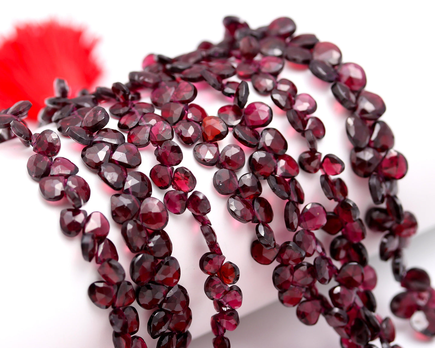Rodolite Garnet Faceted Heart Shape Beads Natural Rodolite Heart Shape Briolettes Beads Faceted Rodolite Garnet for Jewelry Making