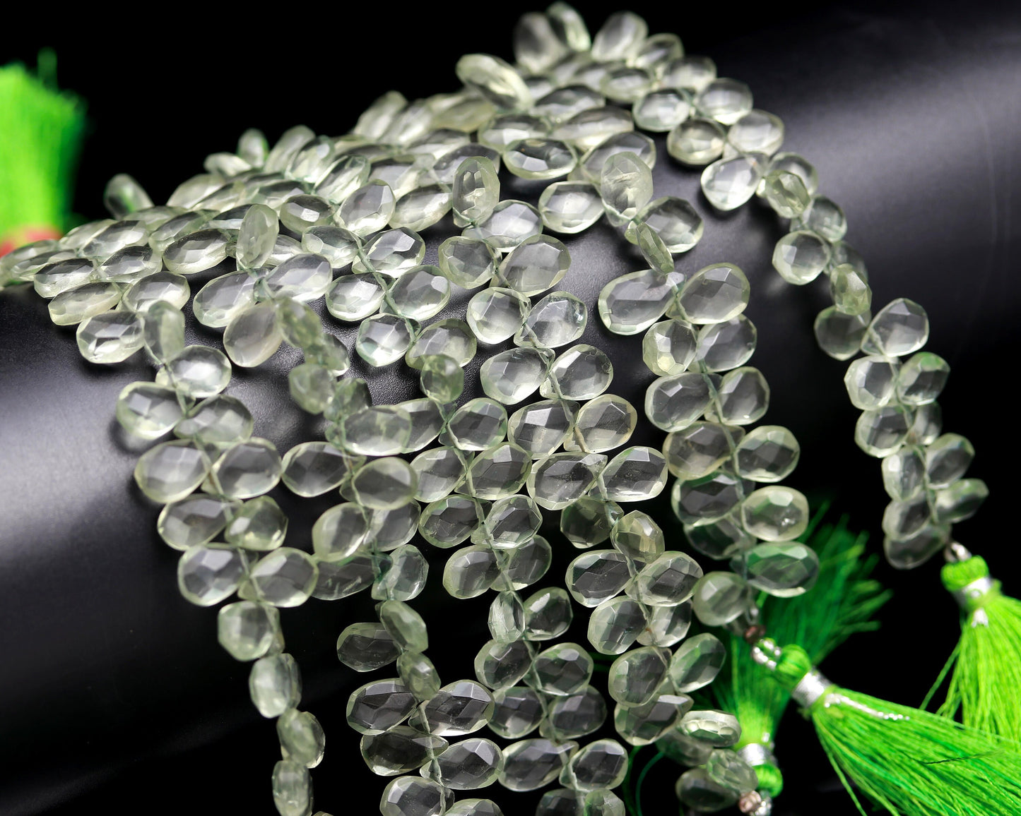 Green Amethyst Faceted Beads Natural Green Amethyst Pear Shape Briolettes for Designer Jewelry Making Necklace Bracelet Pendant and Craft
