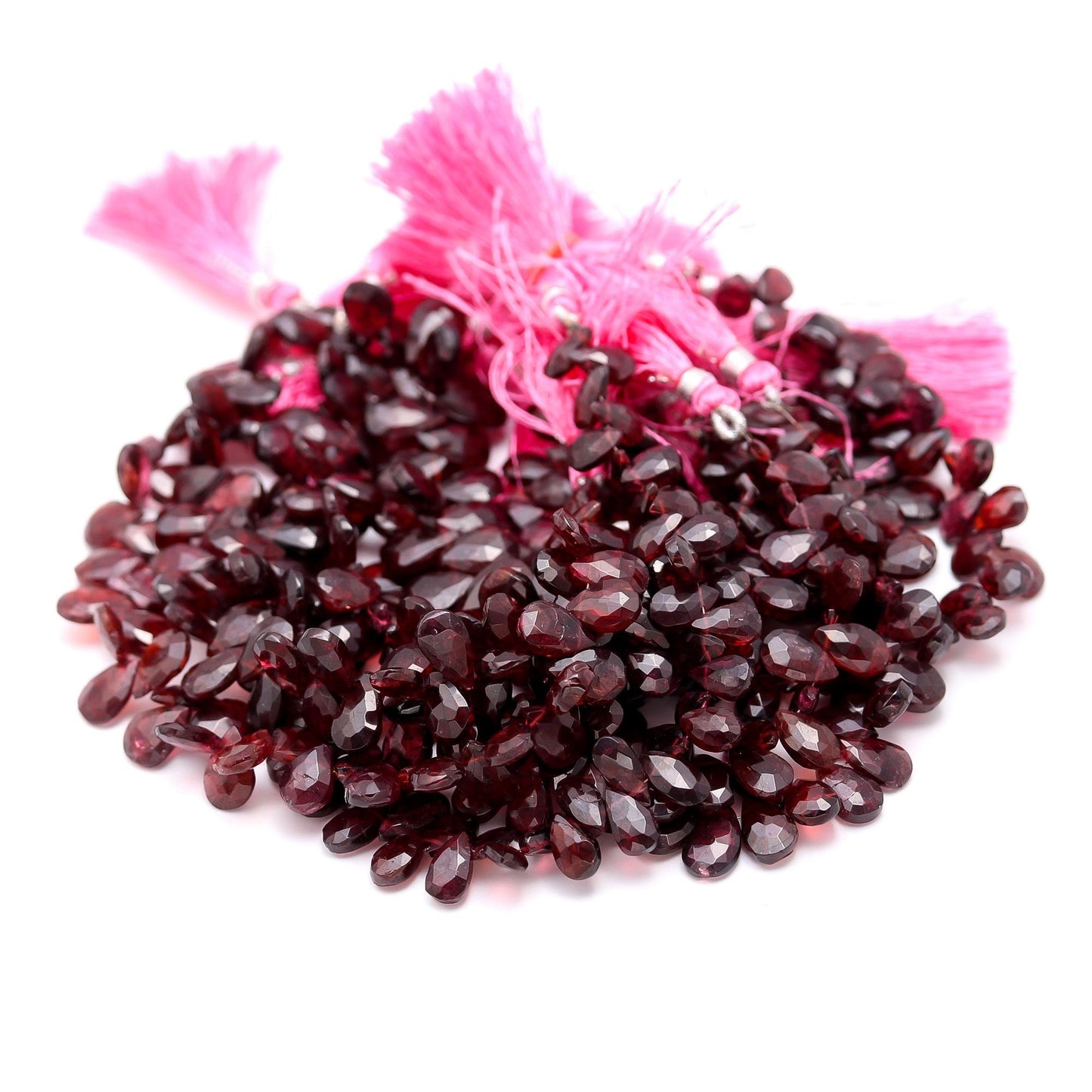 Rodolite Garnet Faceted Pear Shape Beads Natural Rodolite Garnet Faceted Briolettes for Jewelry Making Necklace Bracelet Pendant Earrings
