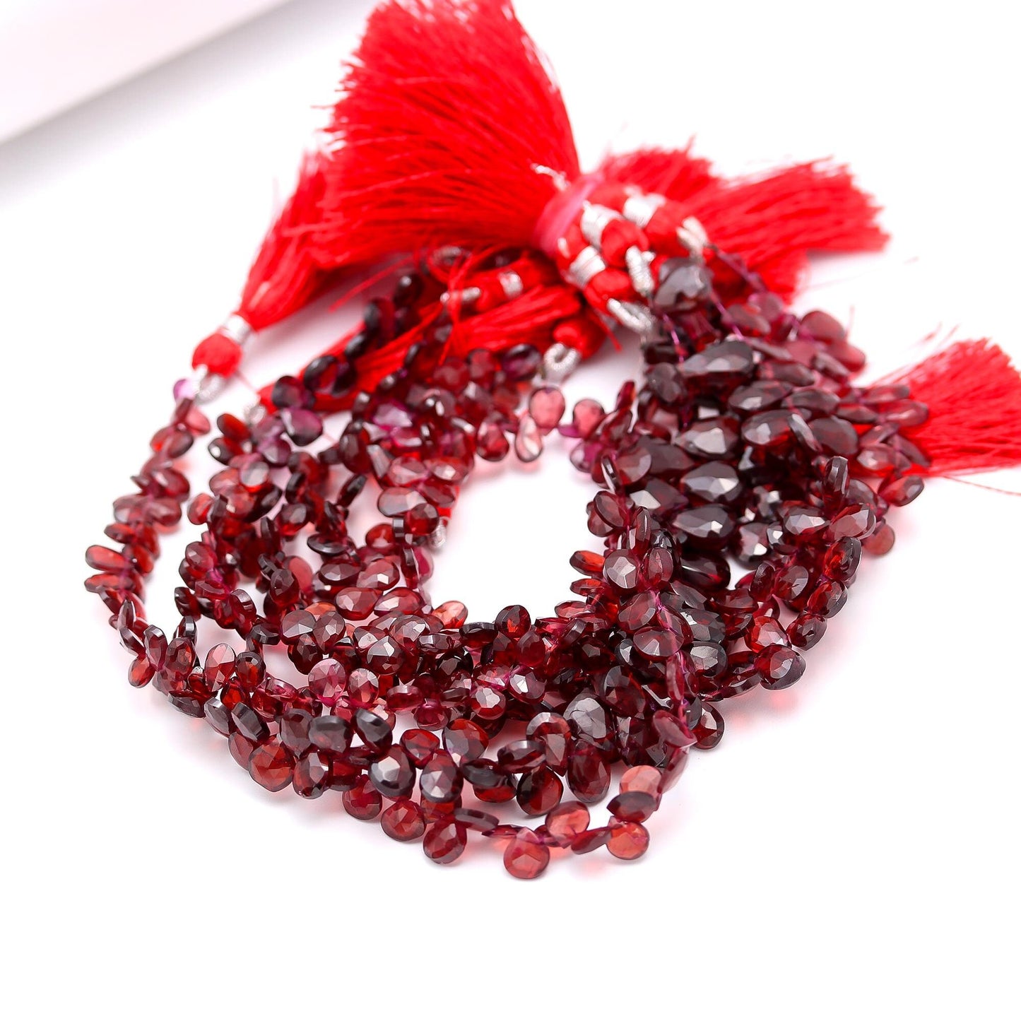Mozambique Garnet Faceted Pear Shape Beads Natural Garnet Briolettes Beads Faceted Garnet Pear Shape Beads for Designer Jewelry Making Craft