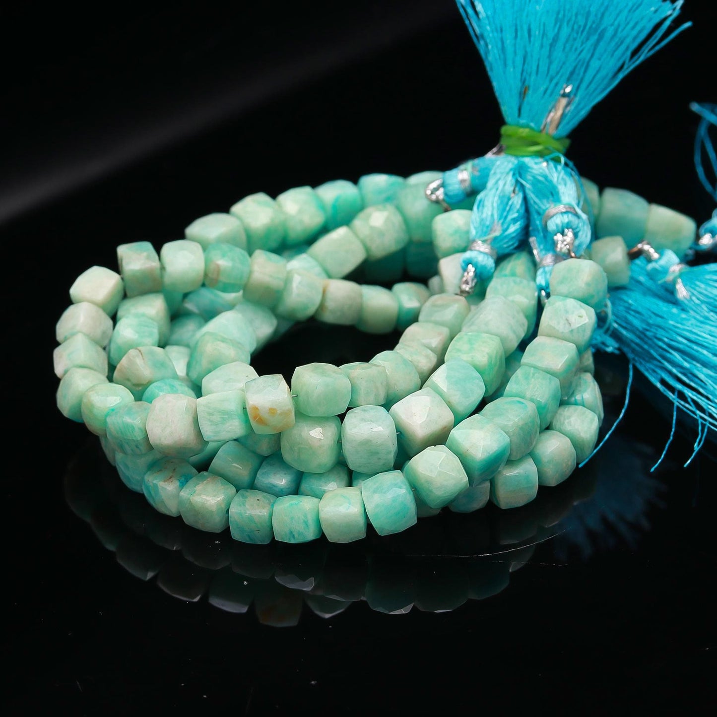 Amazonite Faceted Cube Shape Beads AAA Natural Amazonite Cube Box Beads Faceted Sky Blue Amazonite Cube Box Dice Shape Beads for Jewelry