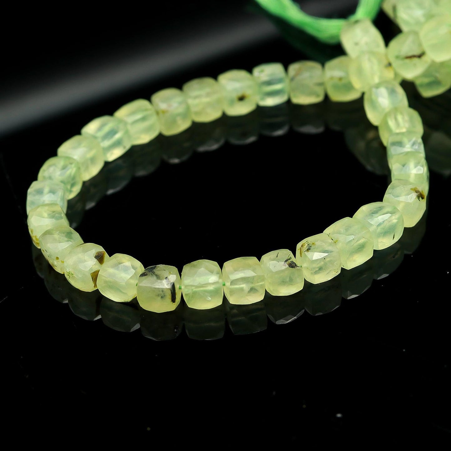 Prehnite Faceted Cube Beads Prehnite Cube Beads Green Prehnite 3D Box Faceted Beads AAA Natural Prehnite Cube Beads for Jewelry Making Craft