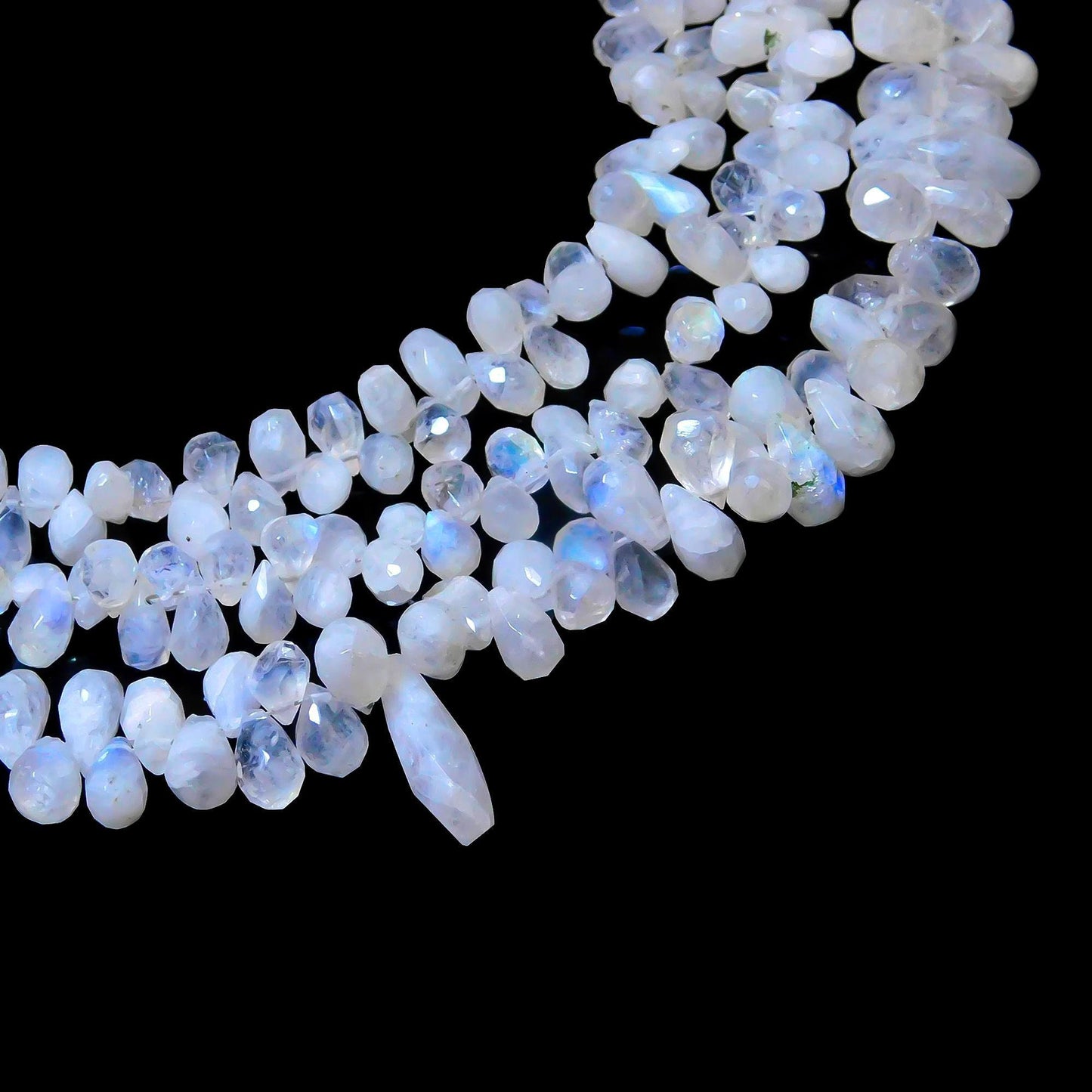 Rainbow Moonstone Faceted Tear Shape Beads Natural Rainbow Moonstone Tear Shape Briolettes Bead for Jewelry Necklace Pendant Earrings Making