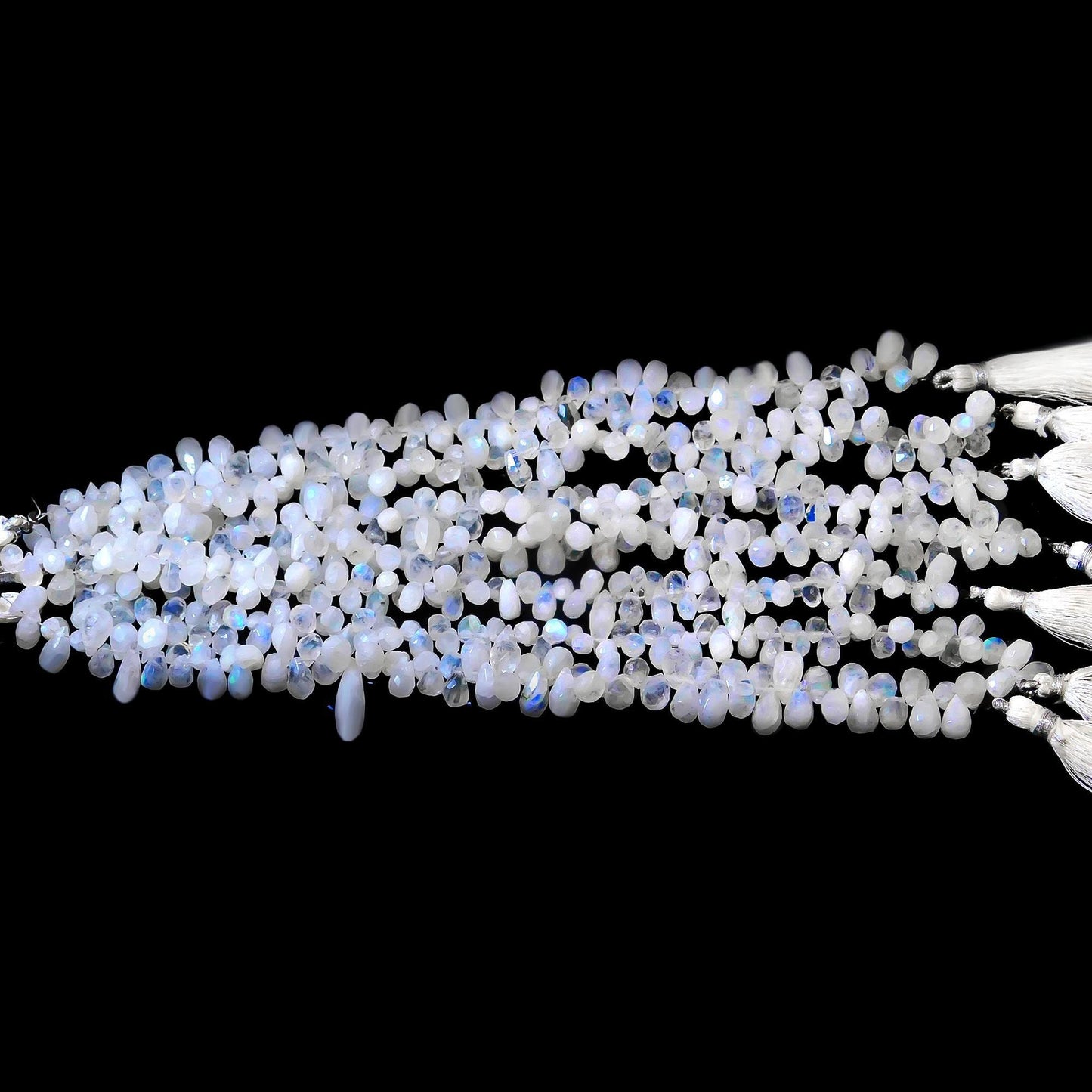 Rainbow Moonstone Faceted Tear Shape Beads Natural Rainbow Moonstone Tear Shape Briolettes Bead for Jewelry Necklace Pendant Earrings Making
