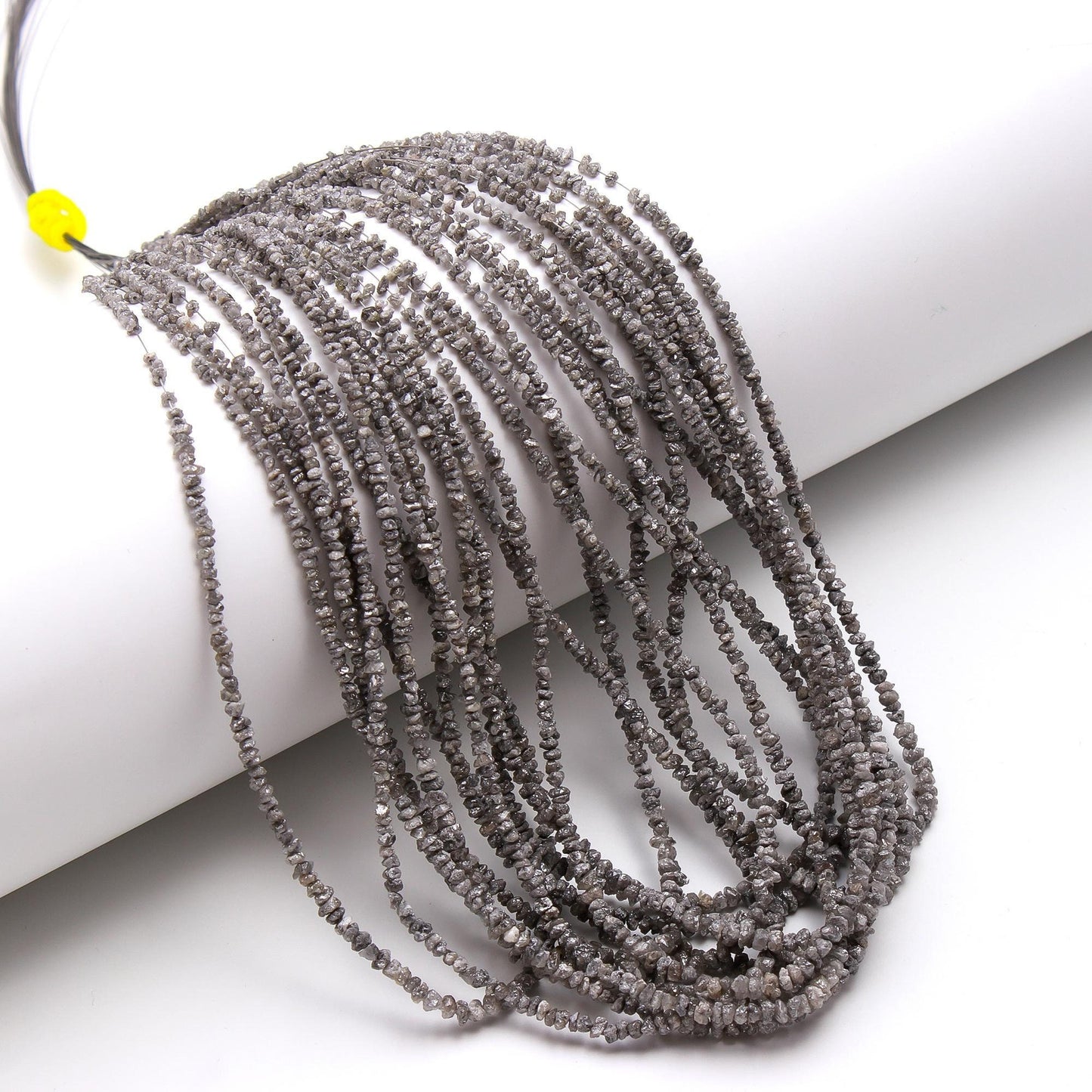 Grey Diamond Raw Uncut Beads Natural Grey Diamond Raw Beads 2.5-3.5 MM Sparkling Diamond Chips Beads for Designer Jewelry Making Necklace