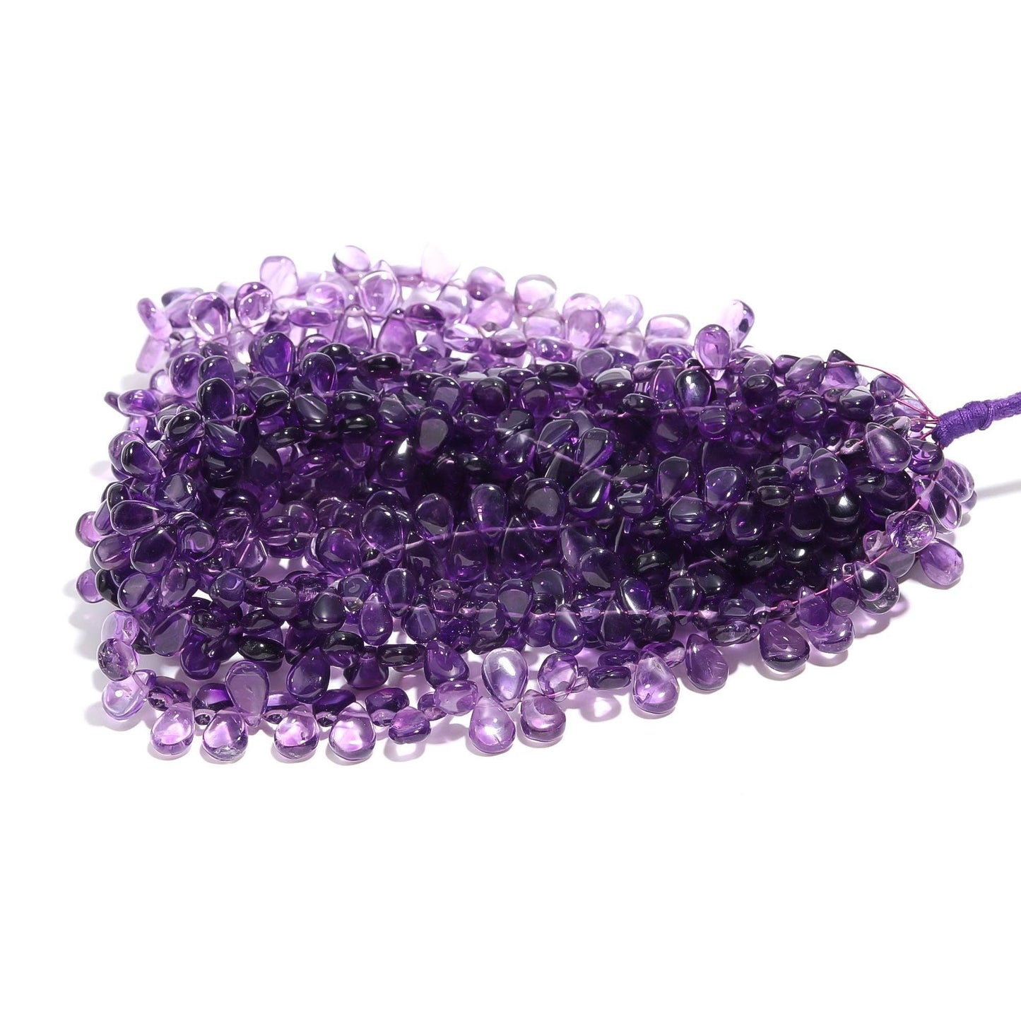 African Amethyst Smooth Pear Shape Beads Natural Amethyst Pear Beads 7x10 MM Pear Shape Amethyst Briolette for Designer Jewelry Making Craft