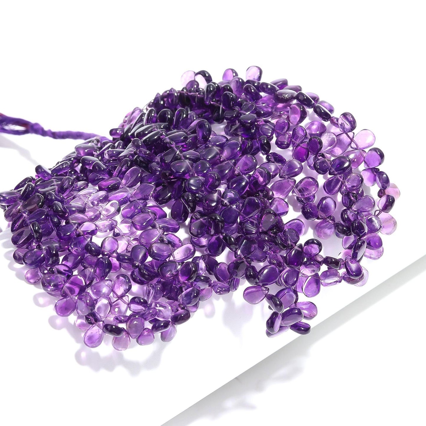 African Amethyst Smooth Pear Shape Beads Natural Amethyst Pear Beads 7x10 MM Pear Shape Amethyst Briolette for Designer Jewelry Making Craft